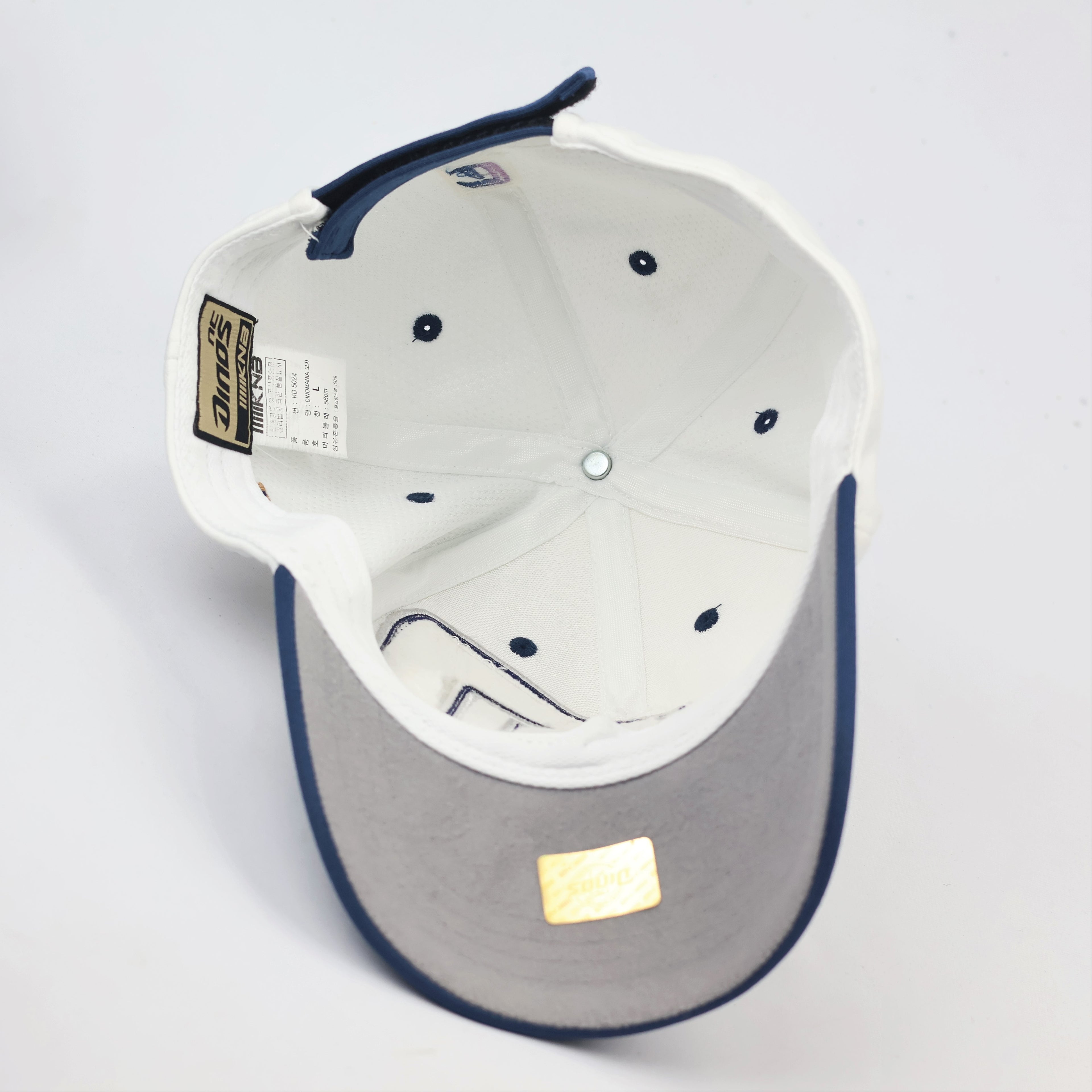 Authentic NC Dinos KBO Thrifted Baseball Cap - DinoMania White & Blue