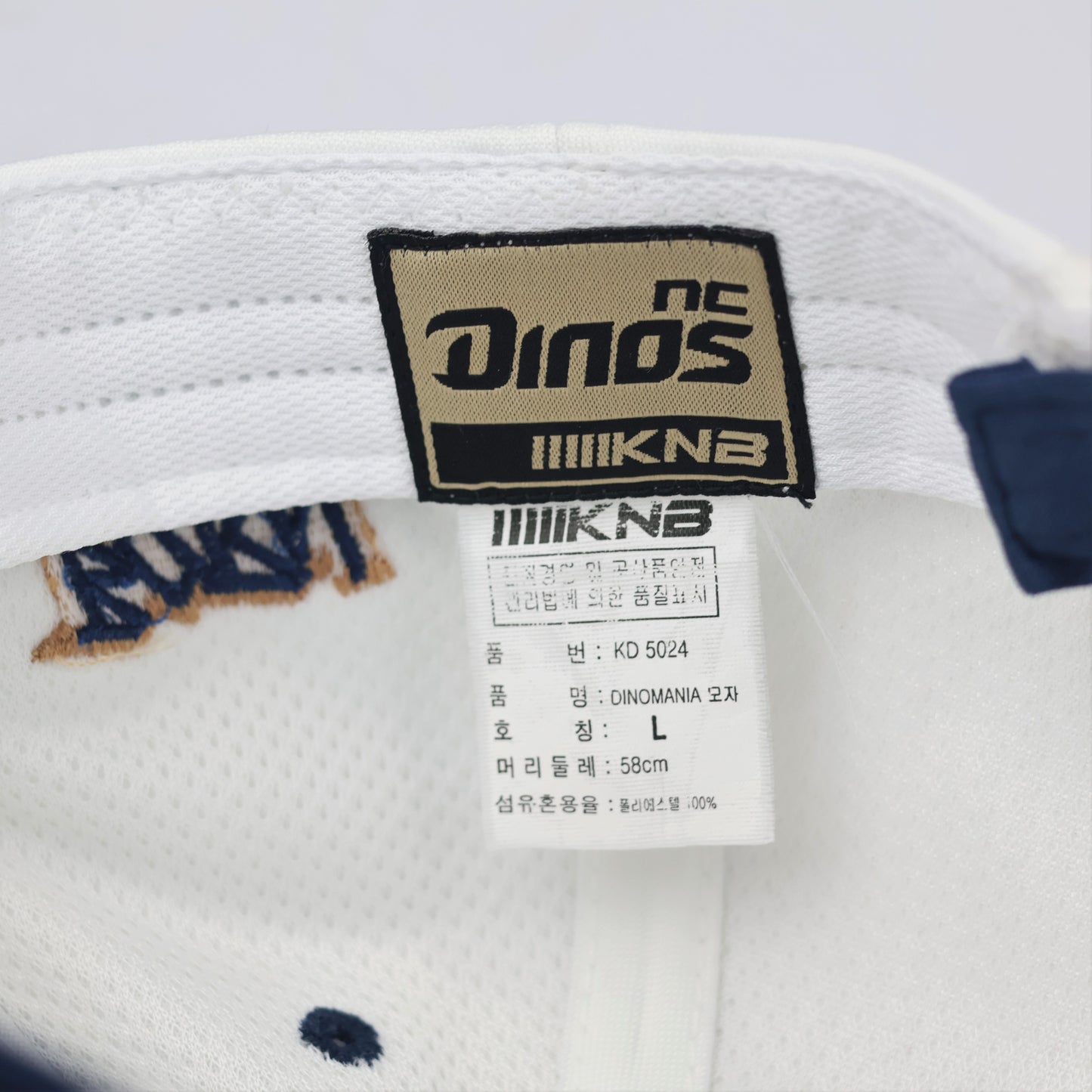 Authentic NC Dinos KBO Thrifted Baseball Cap - DinoMania White & Blue