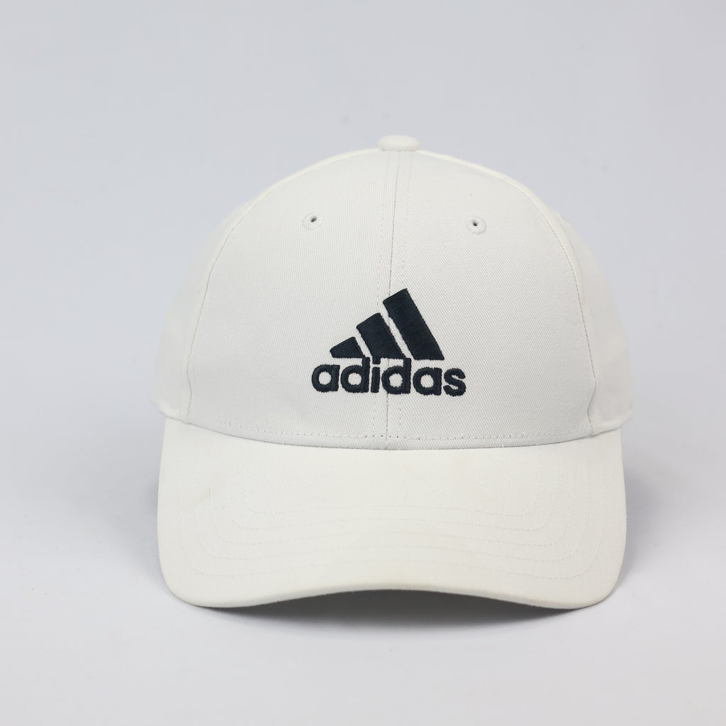 Thrifted Adidas Performance Logo Relaxed Fit Hat – Cream