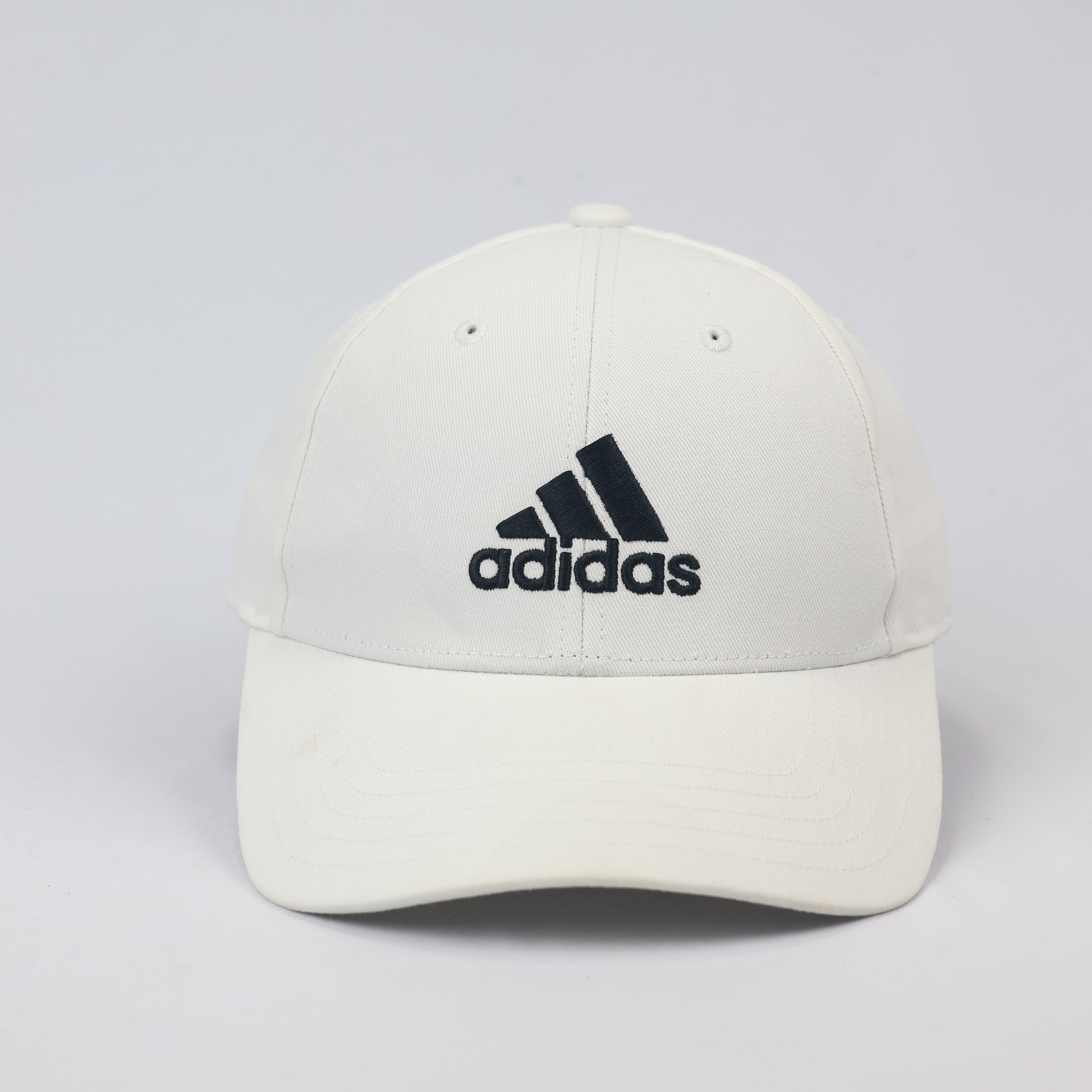 Thrifted Adidas Performance Logo Relaxed Fit Hat – Cream