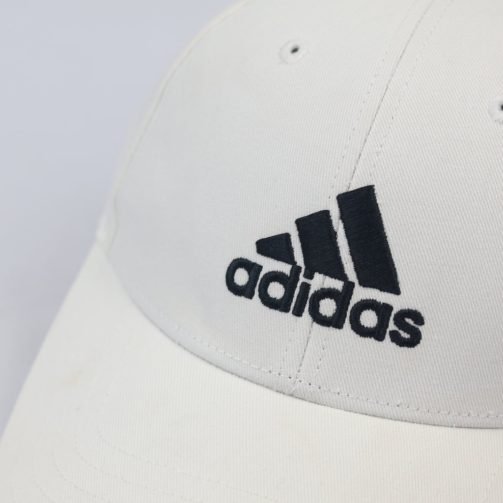 Thrifted Adidas Performance Logo Relaxed Fit Hat – Cream
