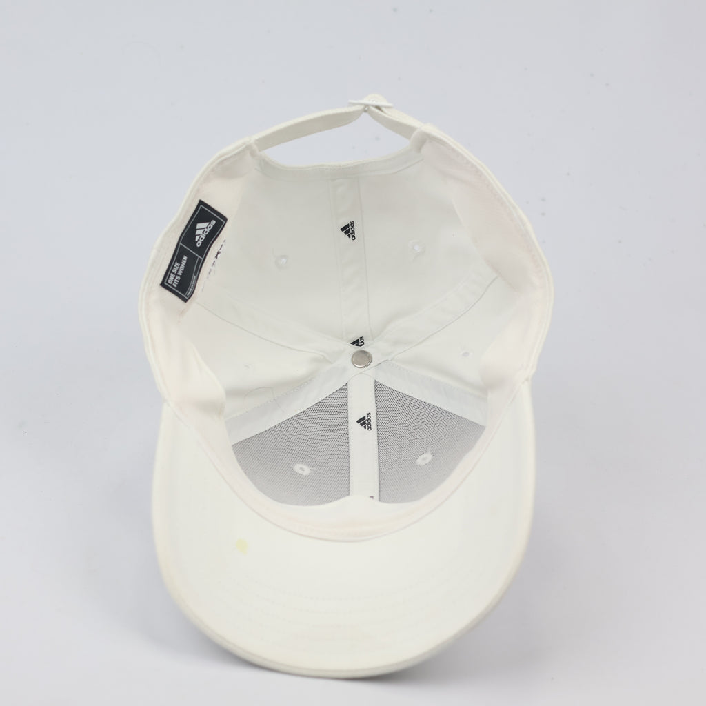 Thrifted Adidas Performance Logo Relaxed Fit Hat – Cream
