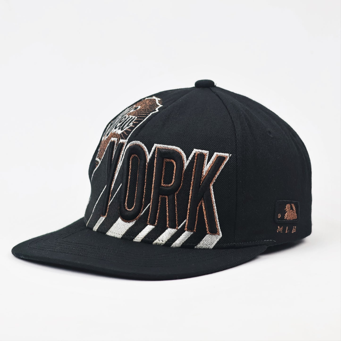 Vintage New York Yankees Thrifted Snapback - Black & Bronze Custom Embroidery