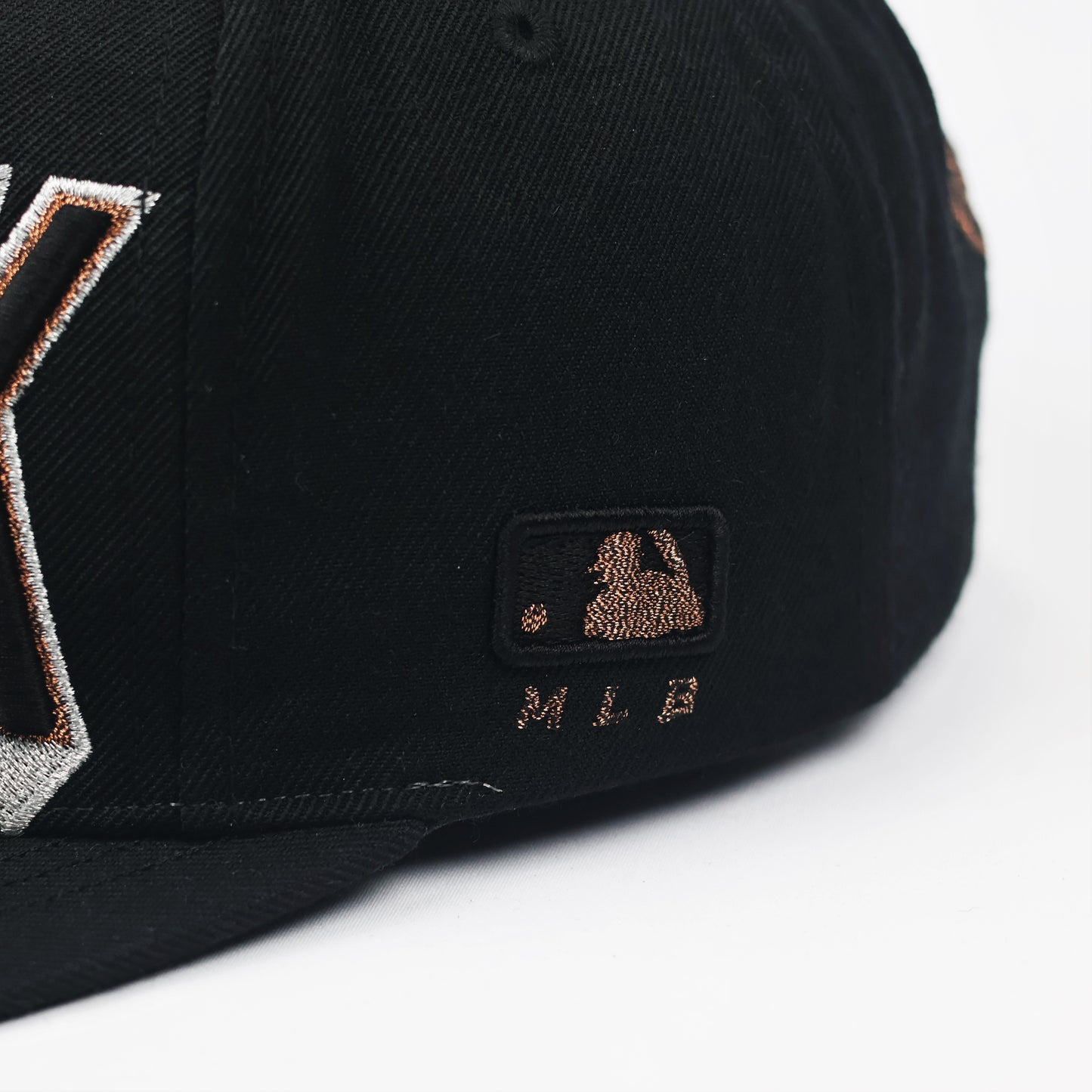 Vintage New York Yankees Thrifted Snapback - Black & Bronze Custom Embroidery