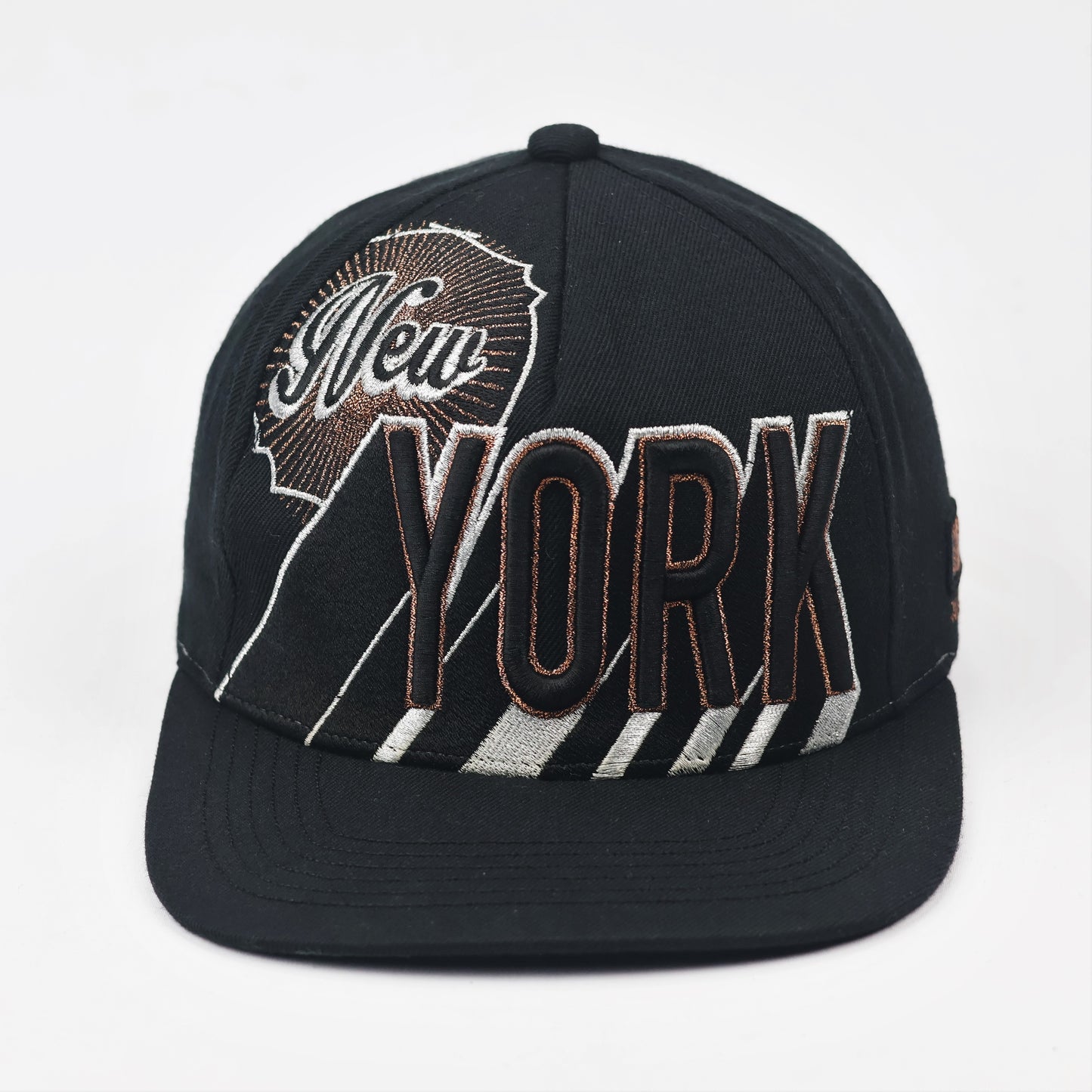Vintage New York Yankees Thrifted Snapback - Black & Bronze Custom Embroidery