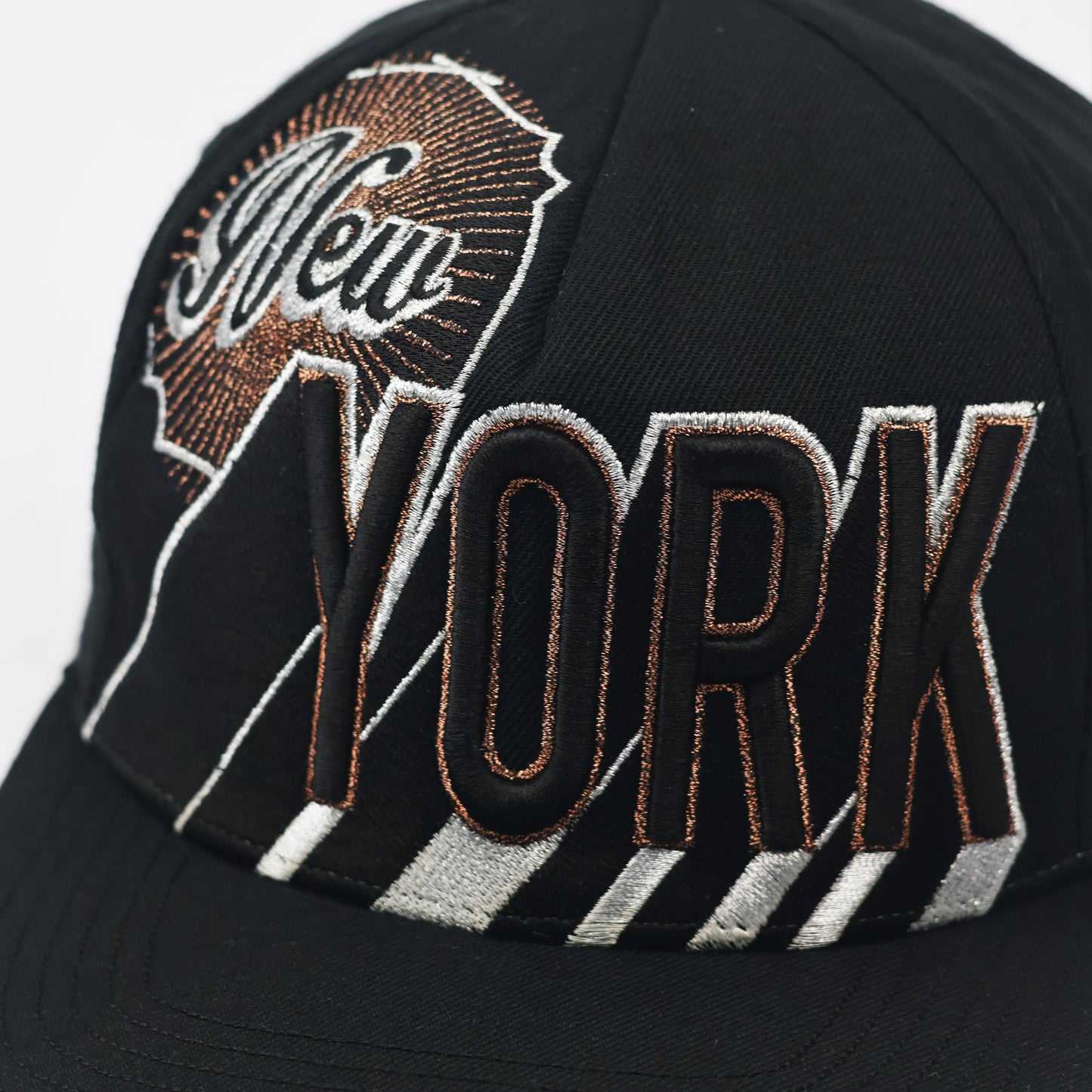 Vintage New York Yankees Thrifted Snapback - Black & Bronze Custom Embroidery