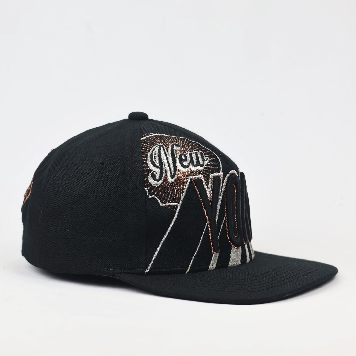 Vintage New York Yankees Thrifted Snapback - Black & Bronze Custom Embroidery