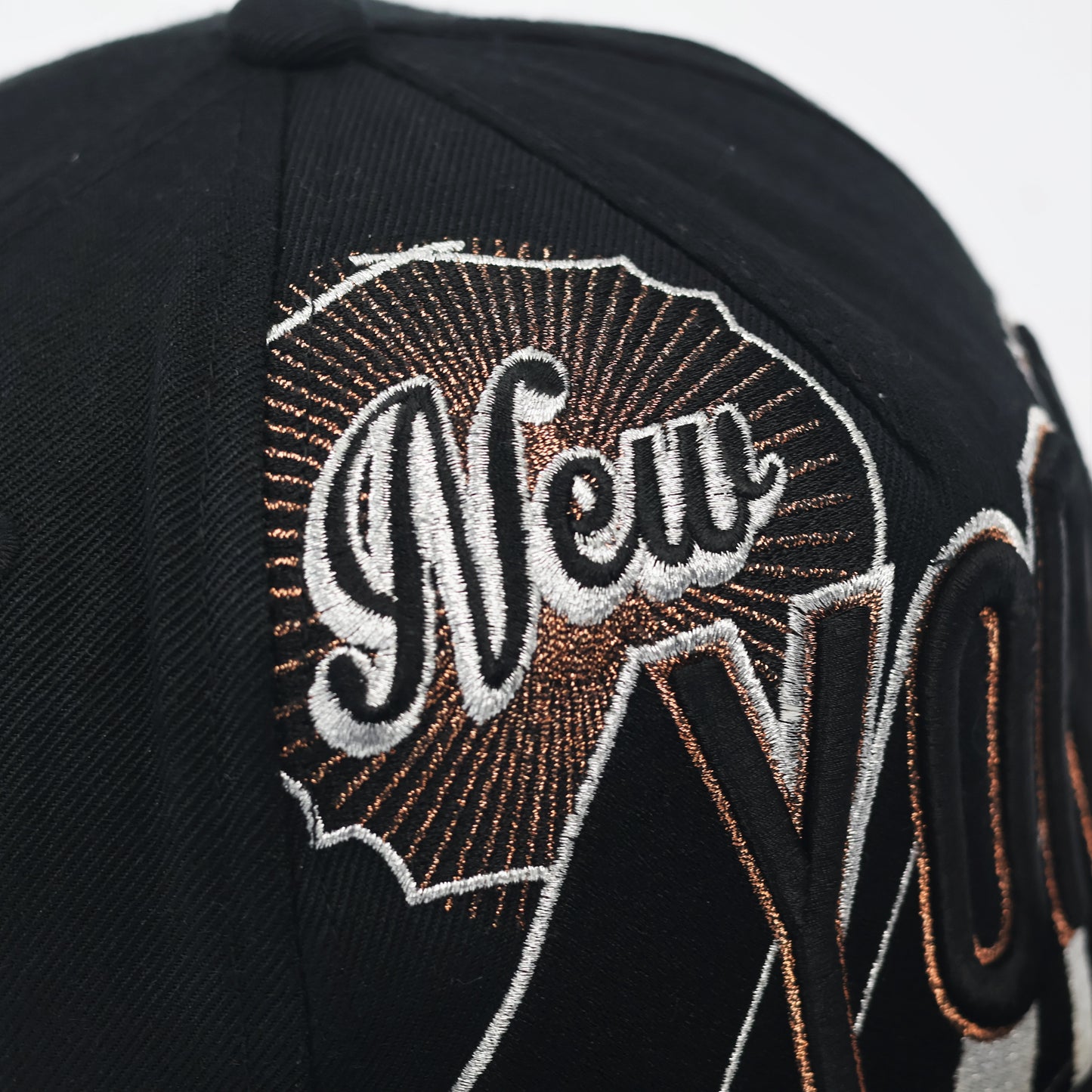 Vintage New York Yankees Thrifted Snapback - Black & Bronze Custom Embroidery