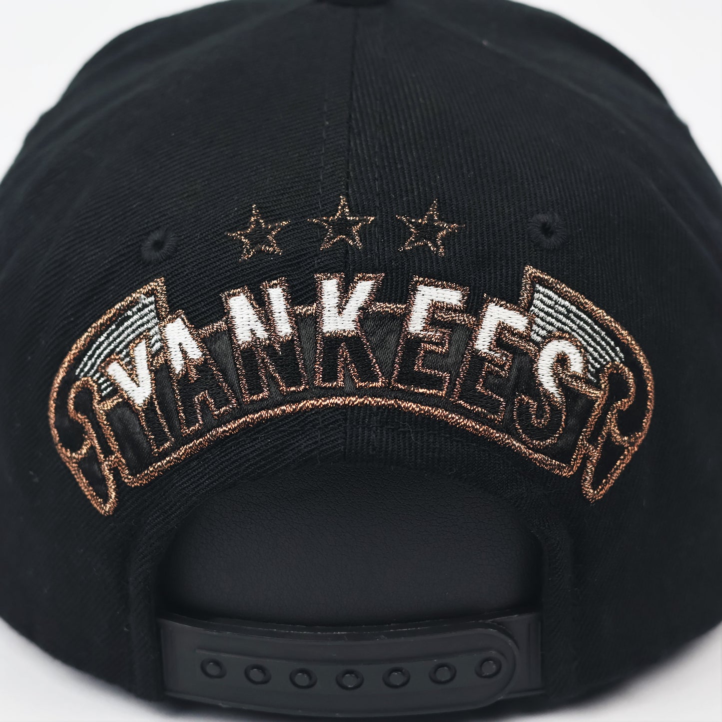 Vintage New York Yankees Thrifted Snapback - Black & Bronze Custom Embroidery
