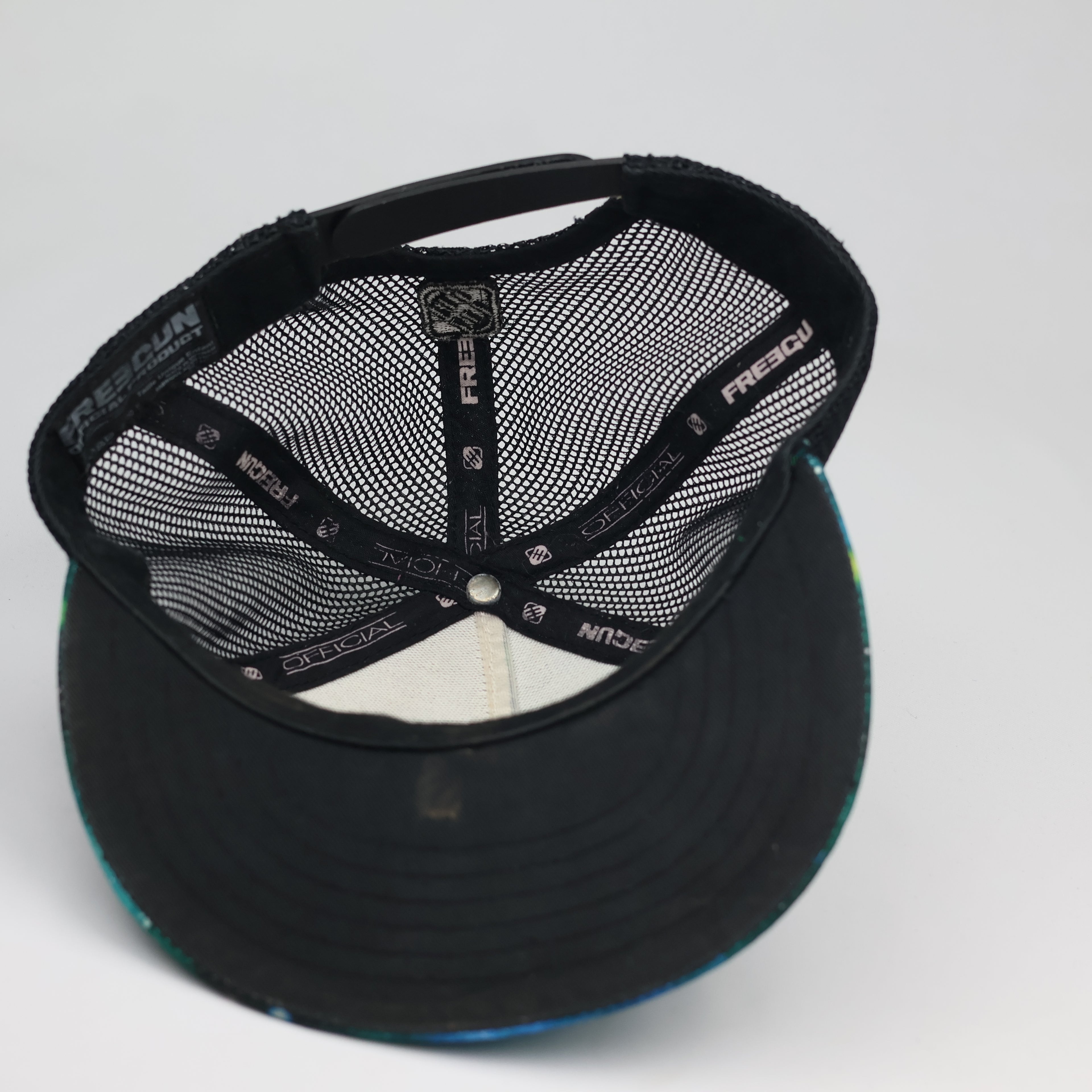 Thrifted Freegun Cosmic Nebula Flat Brim Trucker Cap