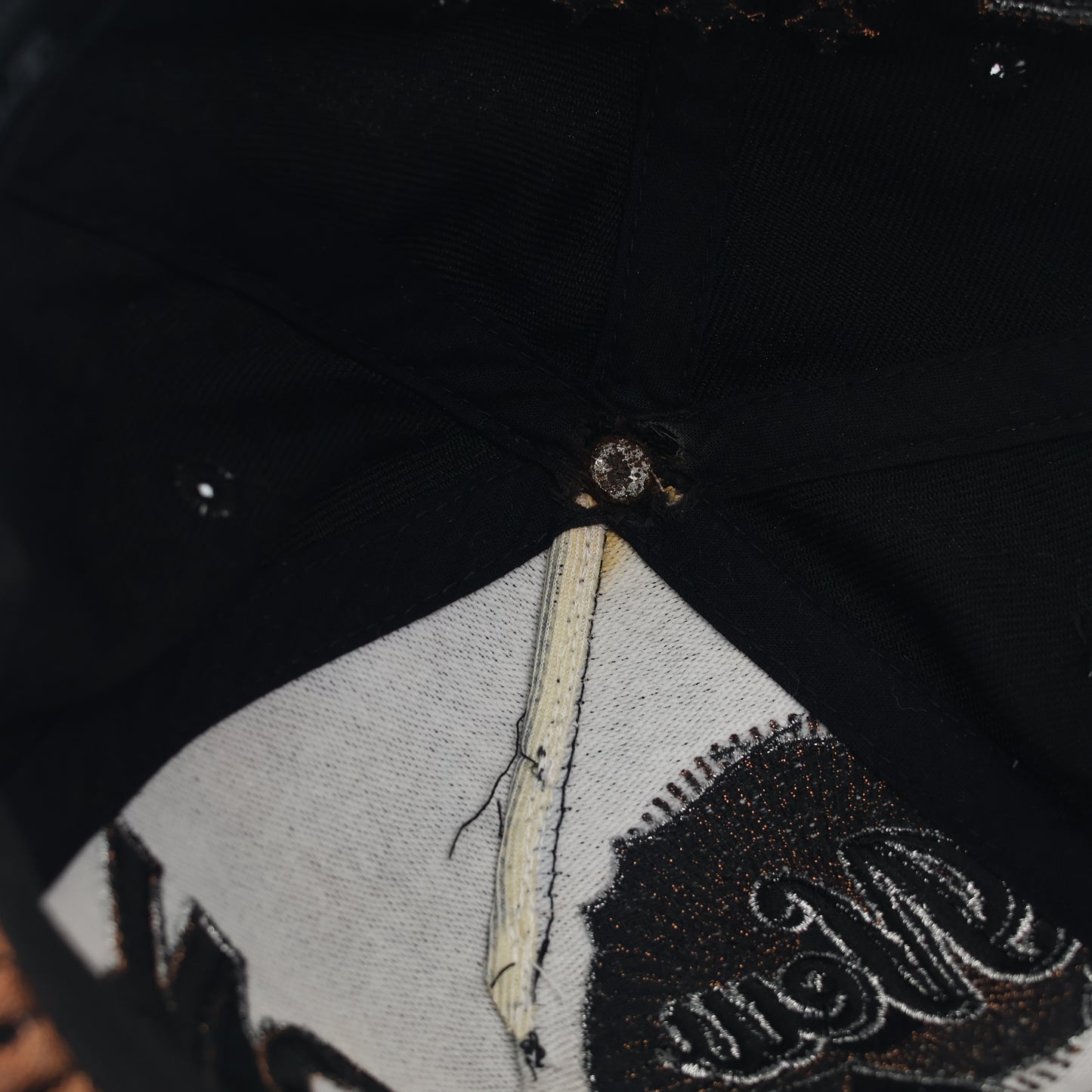 Vintage New York Yankees Thrifted Snapback - Black & Bronze Custom Embroidery