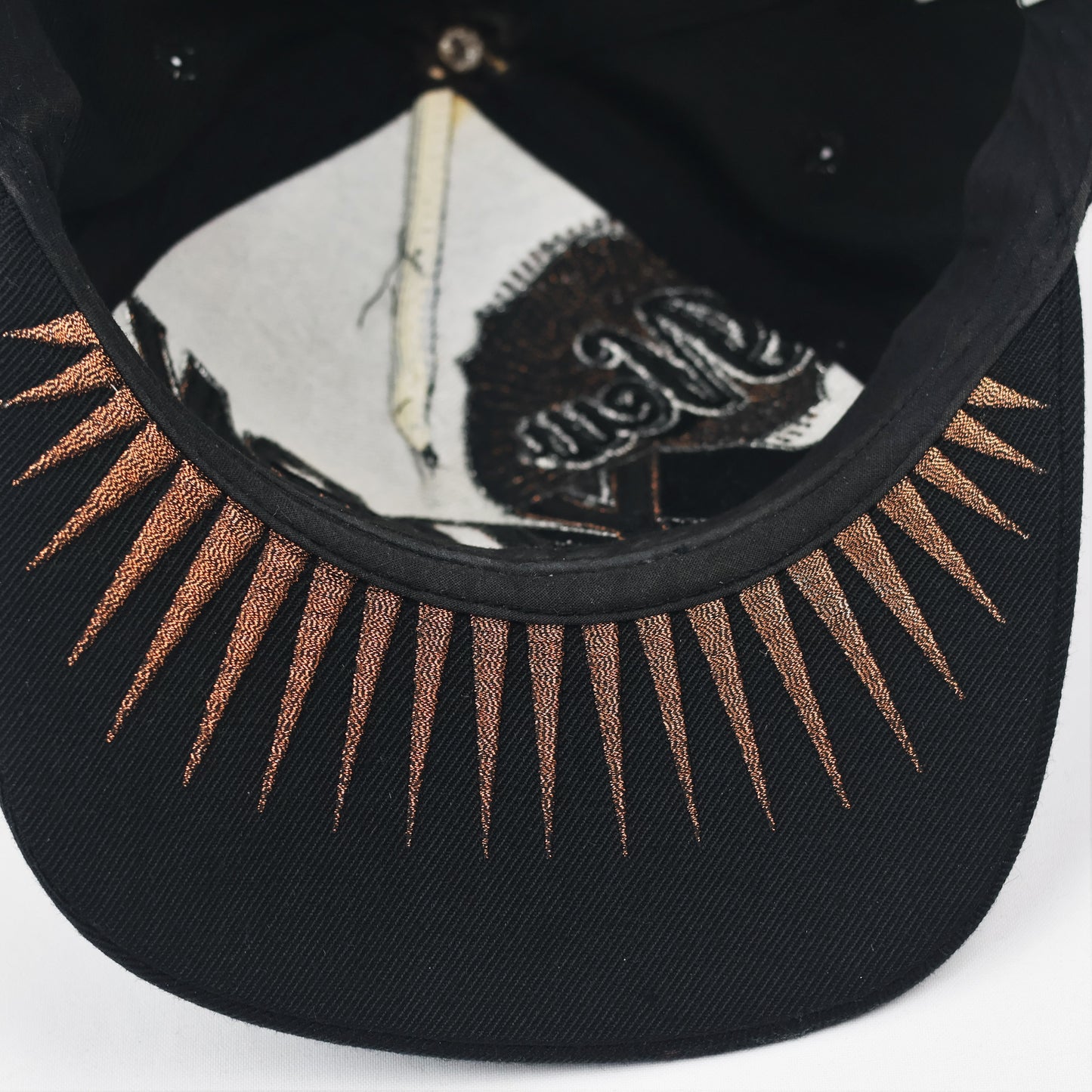 Vintage New York Yankees Thrifted Snapback - Black & Bronze Custom Embroidery