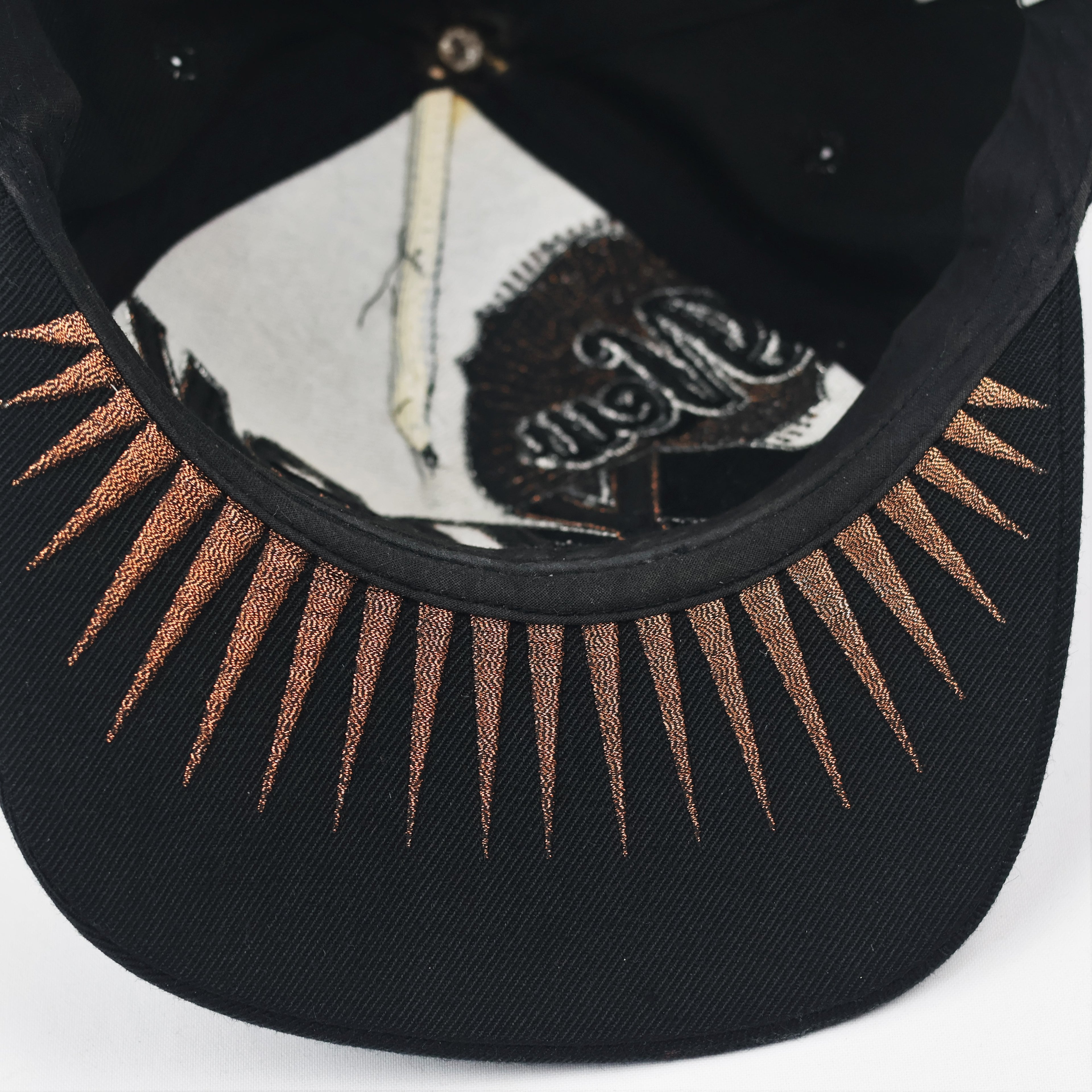 Vintage New York Yankees Thrifted Snapback - Black & Bronze Custom Embroidery