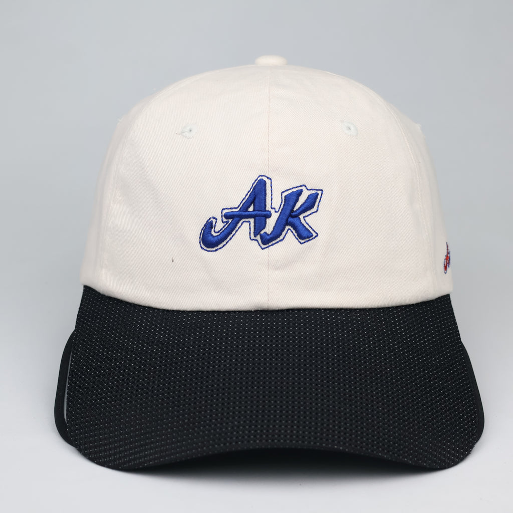 Thrifted Andre Kim Designer White Blue Embroidered Dad Hat