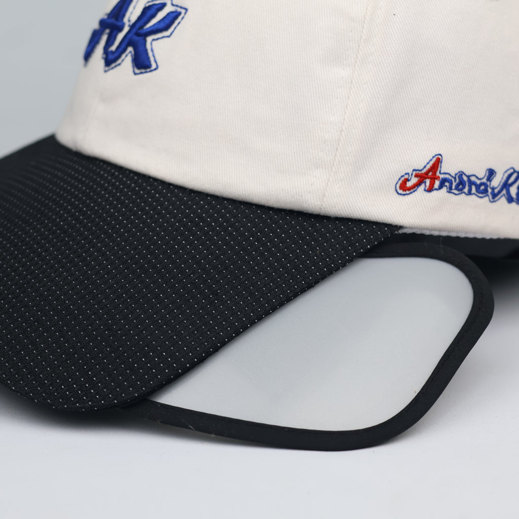 Thrifted Andre Kim Designer White Blue Embroidered Dad Hat