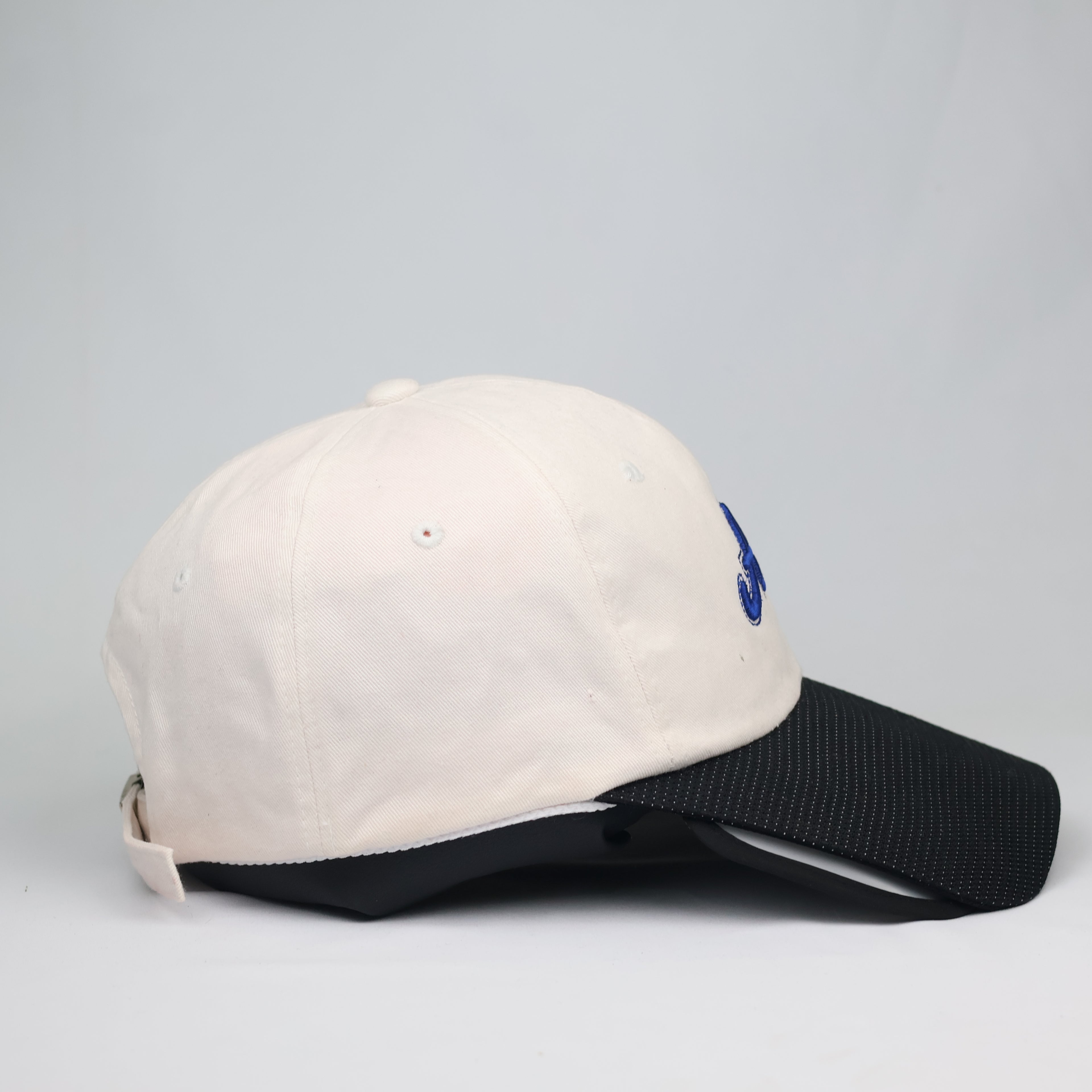 Thrifted Andre Kim Designer White Blue Embroidered Dad Hat
