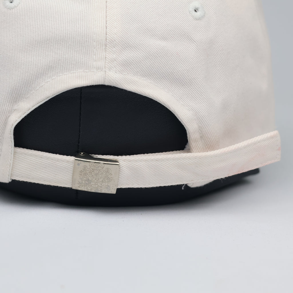 Thrifted Andre Kim Designer White Blue Embroidered Dad Hat