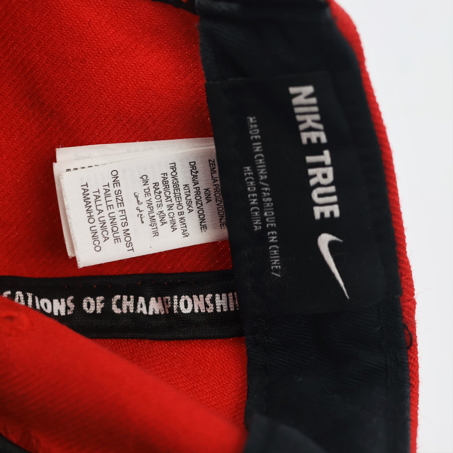 Classic Nike Embroidered Logo Thrifted Hat – Red Snapback