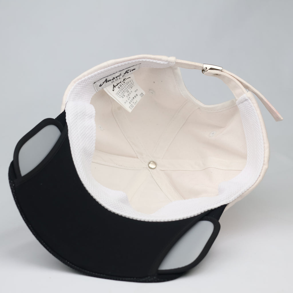 Thrifted Andre Kim Designer White Blue Embroidered Dad Hat