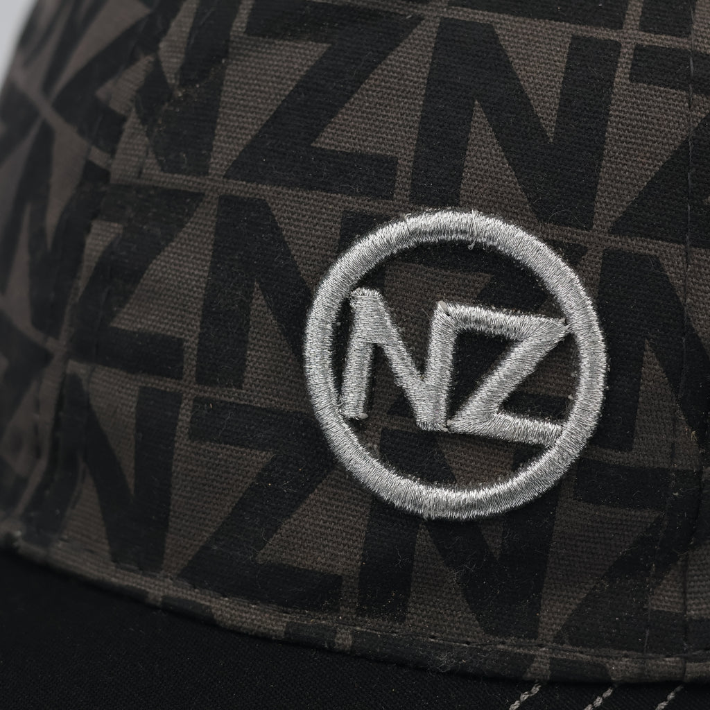 Thrifted NZ Embroidered Grey Black Monogram Dad Hat