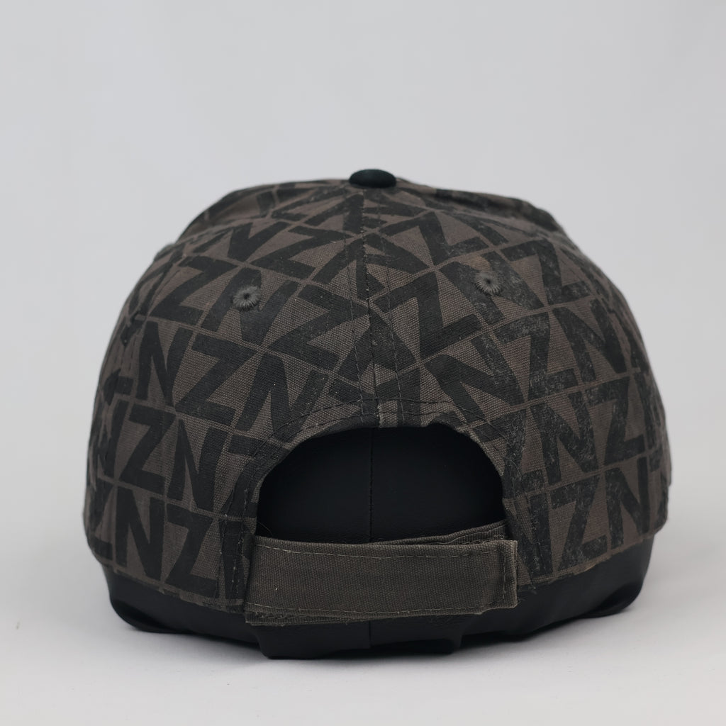 Thrifted NZ Embroidered Grey Black Monogram Dad Hat