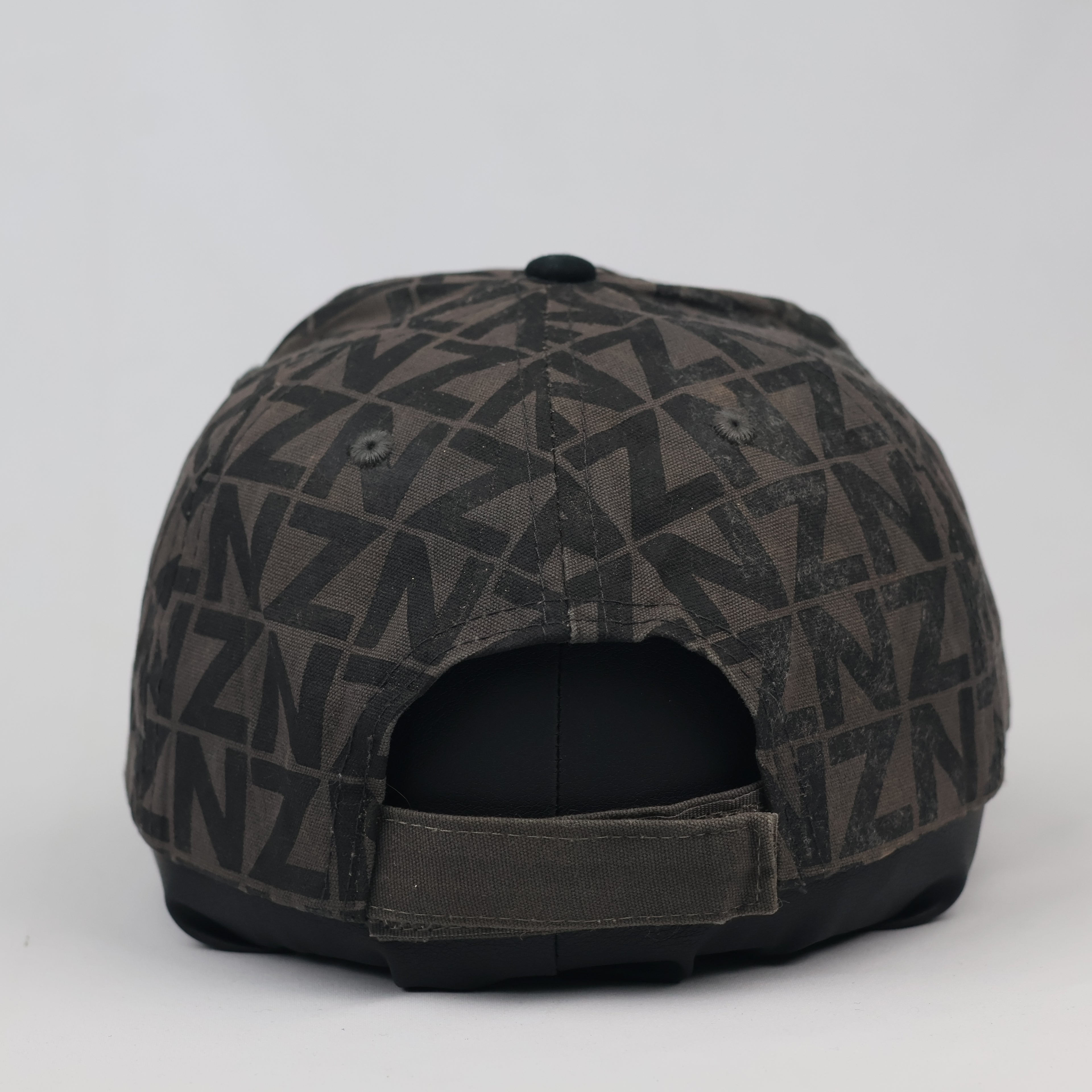 Thrifted NZ Embroidered Grey Black Monogram Dad Hat