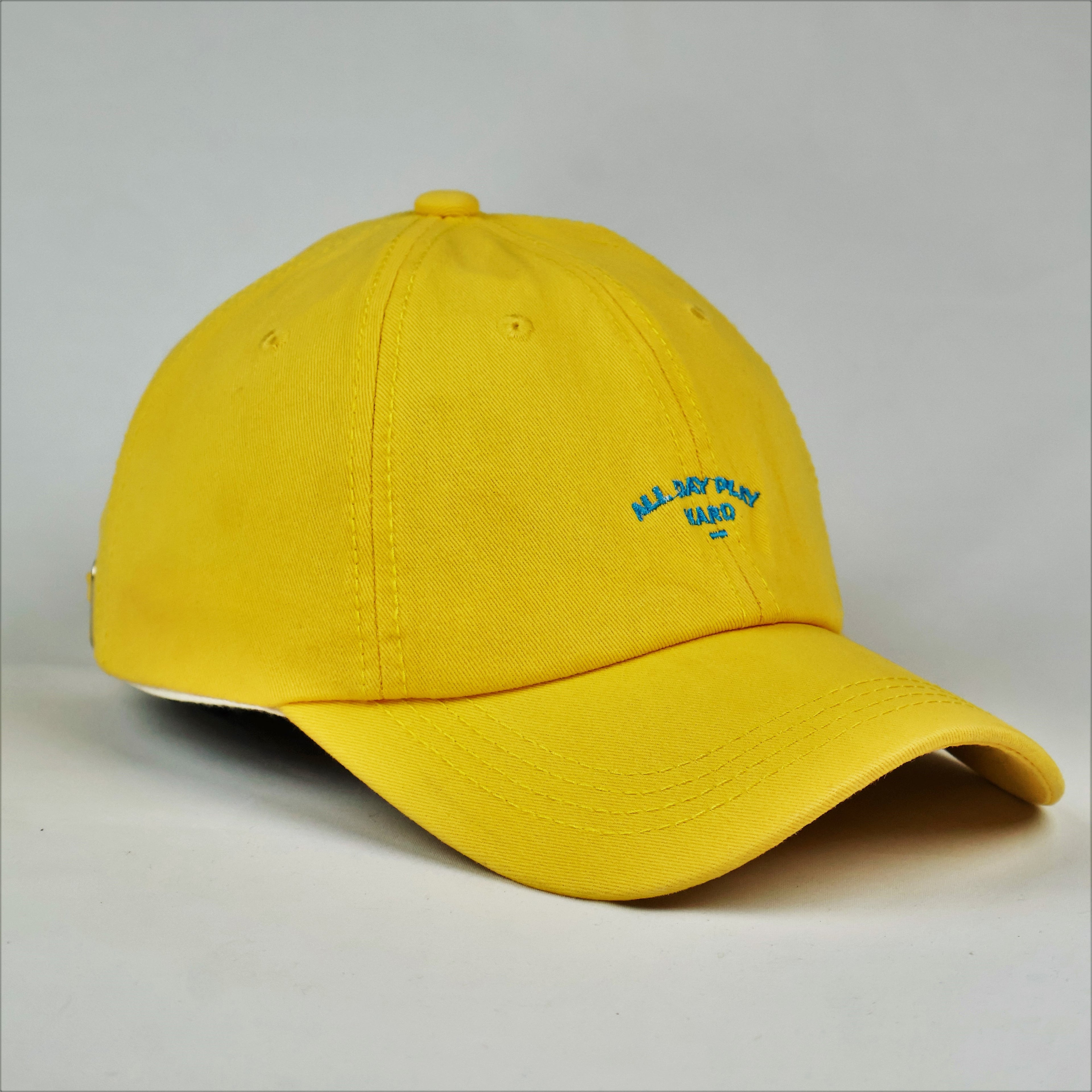Yellow Cotton Dad Cap "ALL DAY PLAY HARD"