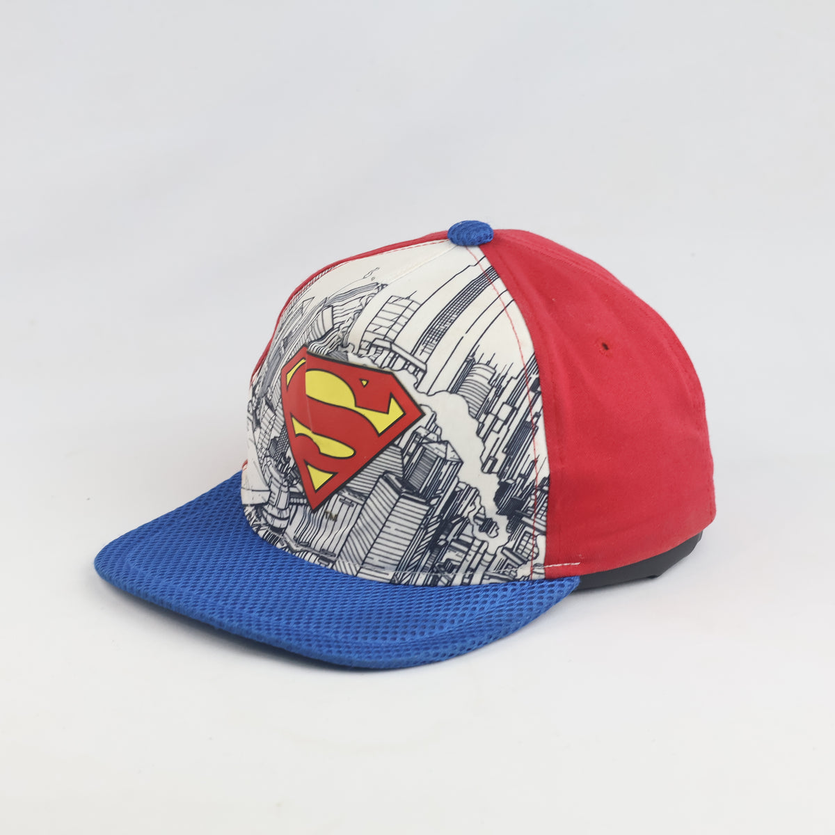 thrifted Youth Superman Comic Cityscape Snapback Cap (54-56 cm) | 10326