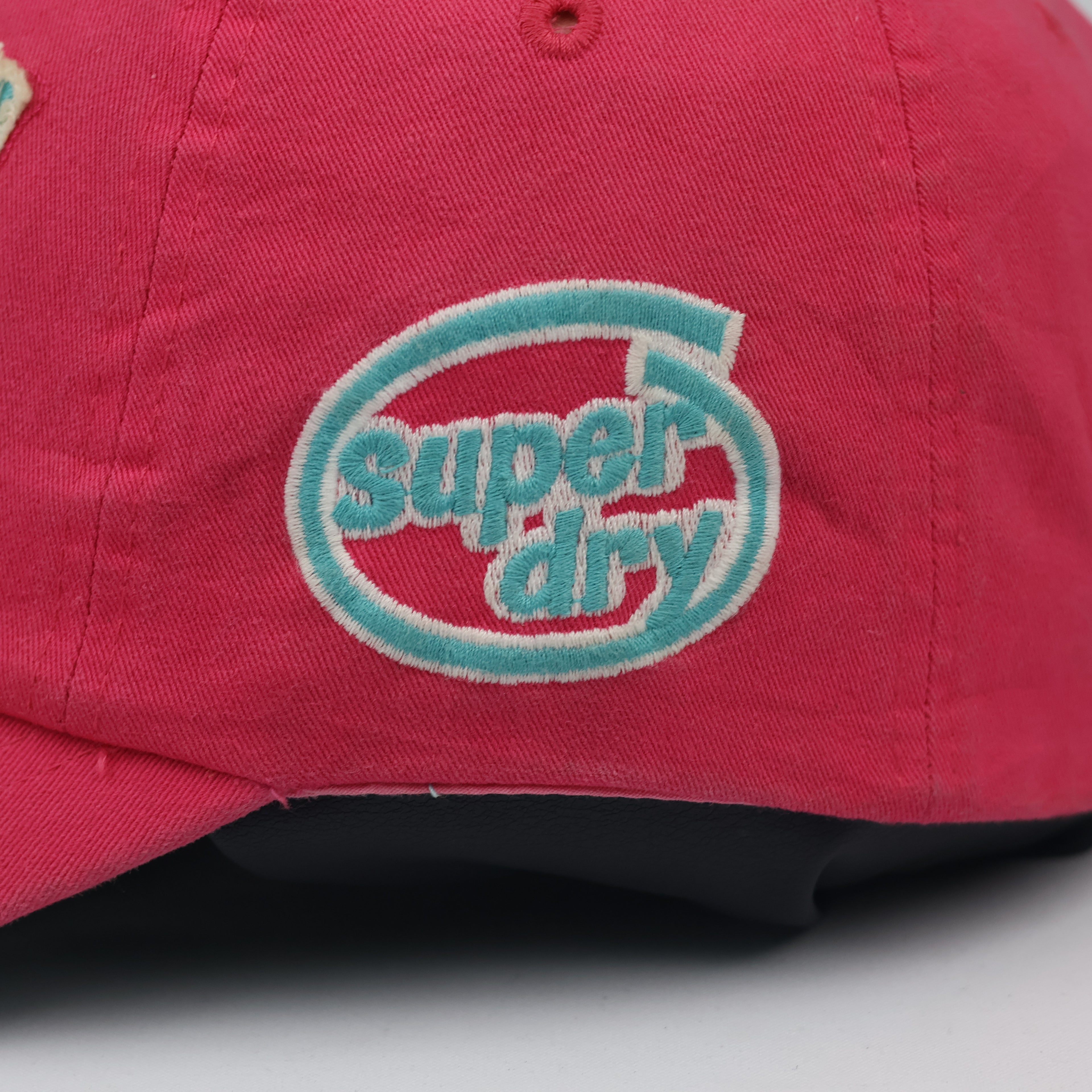 Thrifted Superdry Pink Sequin Patch Distressed Dad Hat