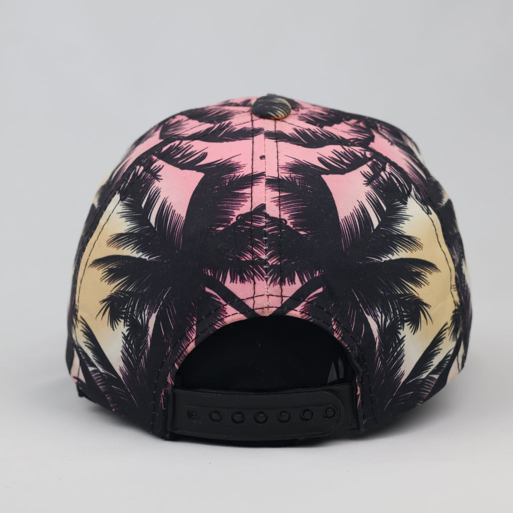Thrifted NY New York Tropical Sunset Print Hat