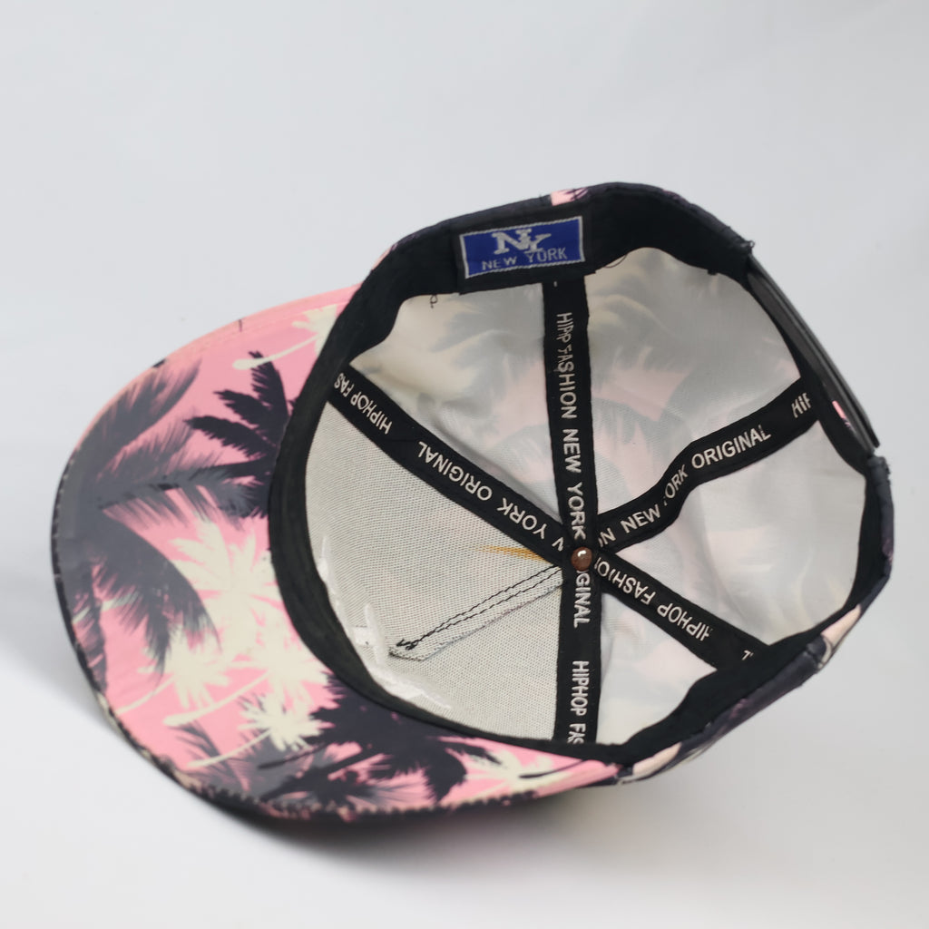 Thrifted NY New York Tropical Sunset Print Hat