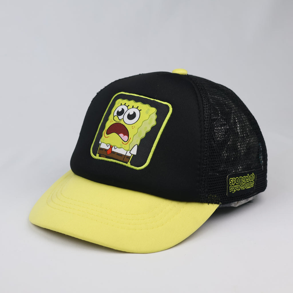 Thrifted SpongeBob Character Graphic Black Yellow Trucker Cap