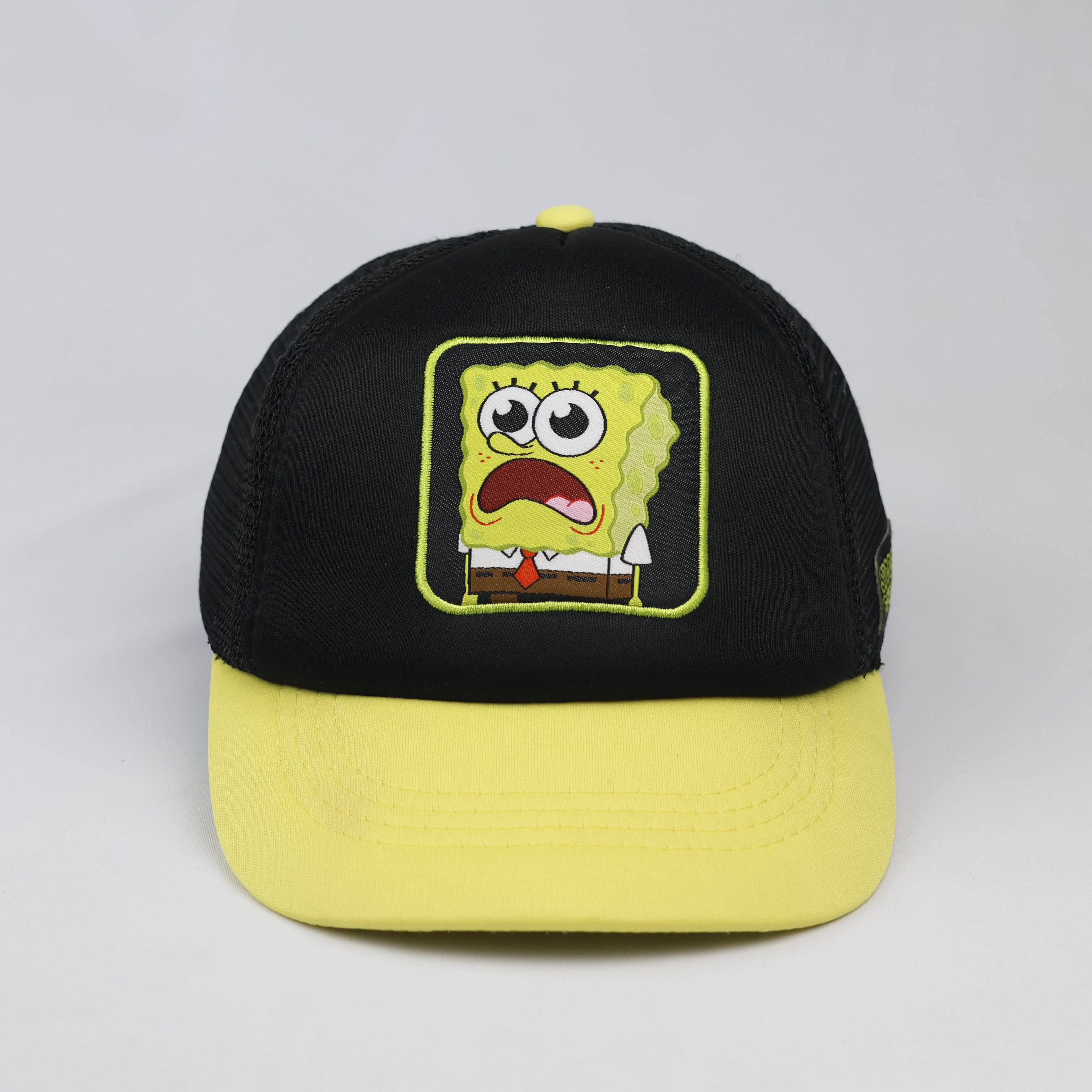 Thrifted SpongeBob Character Graphic Black Yellow Trucker Cap