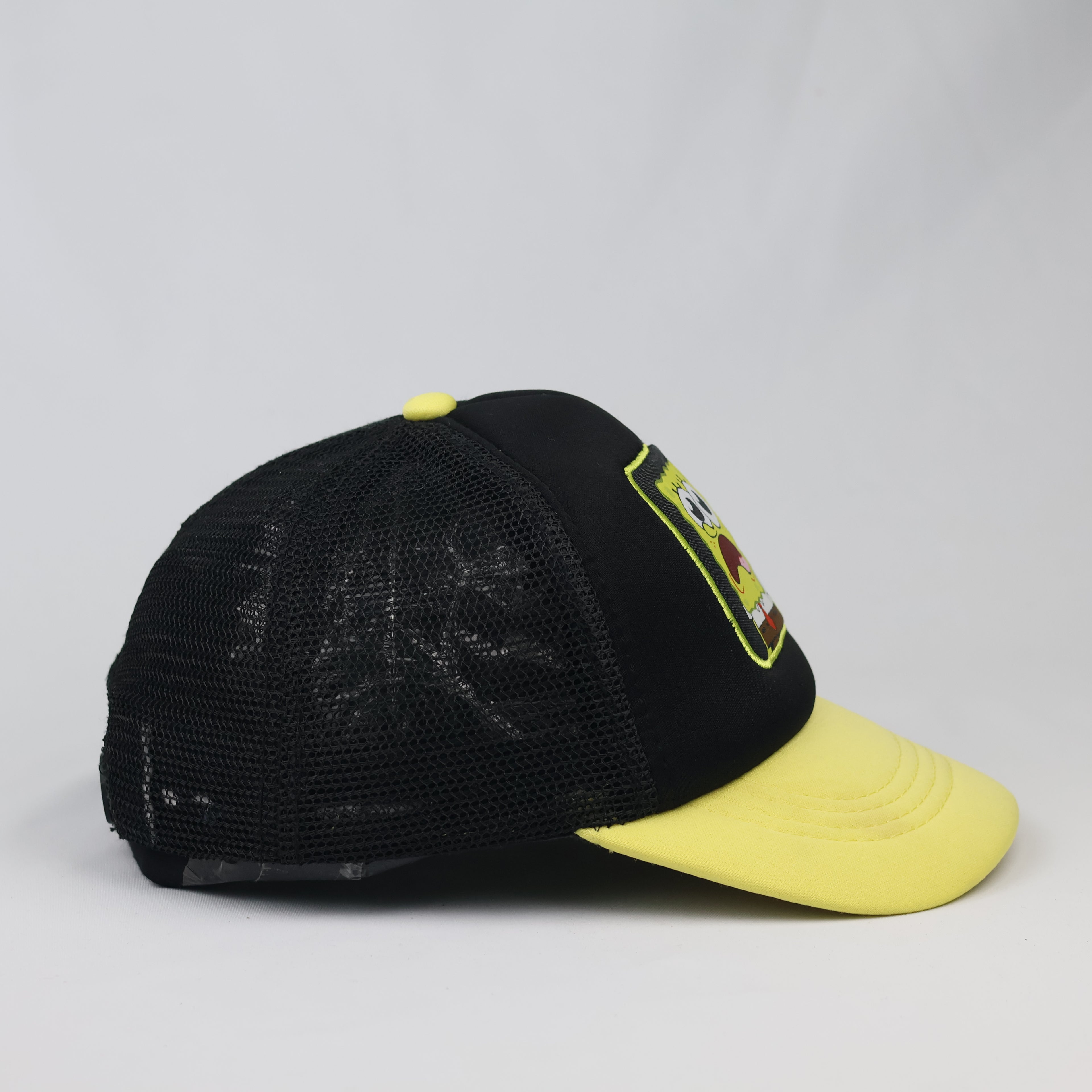 Thrifted SpongeBob Character Graphic Black Yellow Trucker Cap