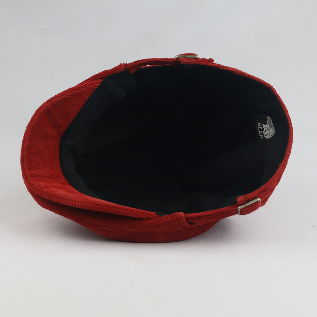 Thrifted Retro Bear Brand Red Cabbie Driving Cap (57-59 cm) | 10322