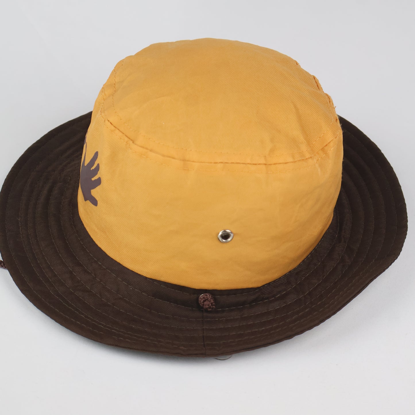 "Handprint" Graphic Kid's Boonie Hat - Yellow/Brown YOUTH Size (52-54cm)