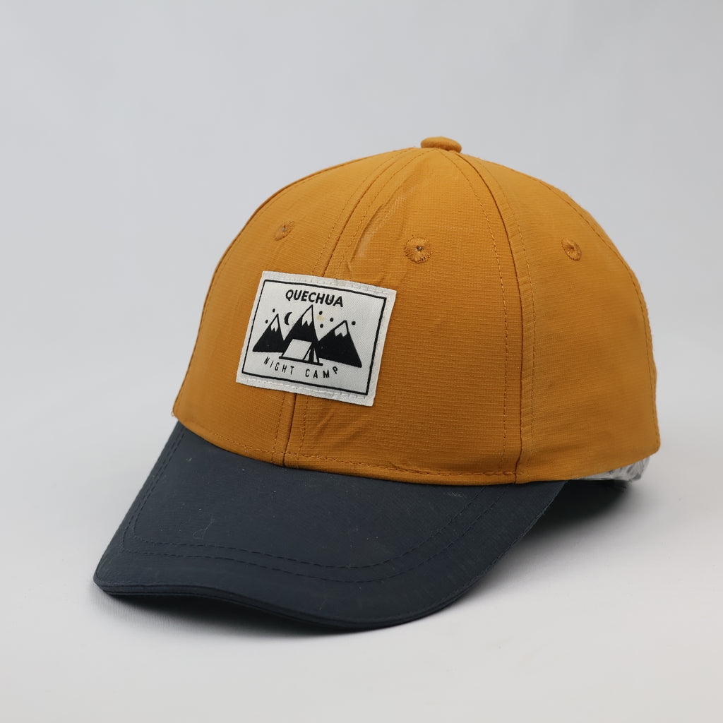 Thrifted Quechua Mustard Yellow & Navy Outdoor Baseball Hat