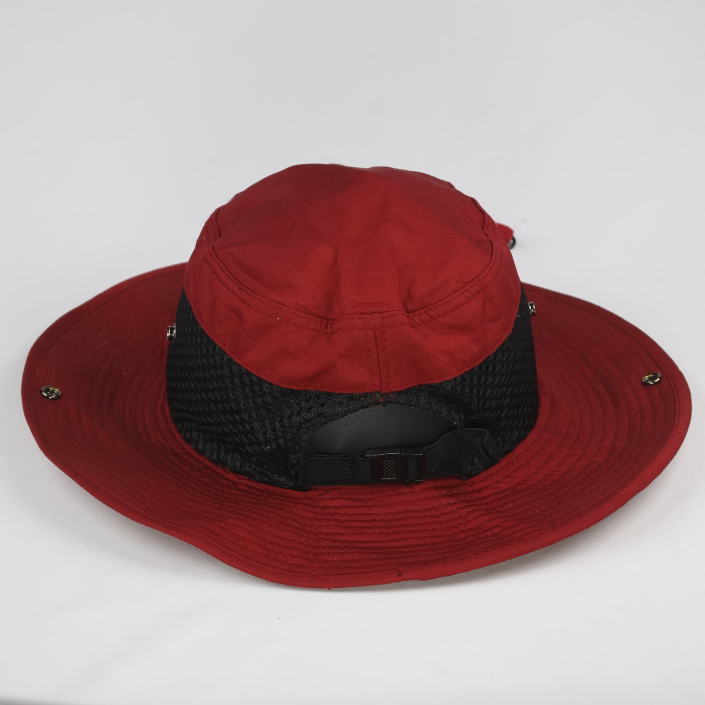Thrifted Mesh Boonie Hat with Snaps - Red/Black (58-60cm)