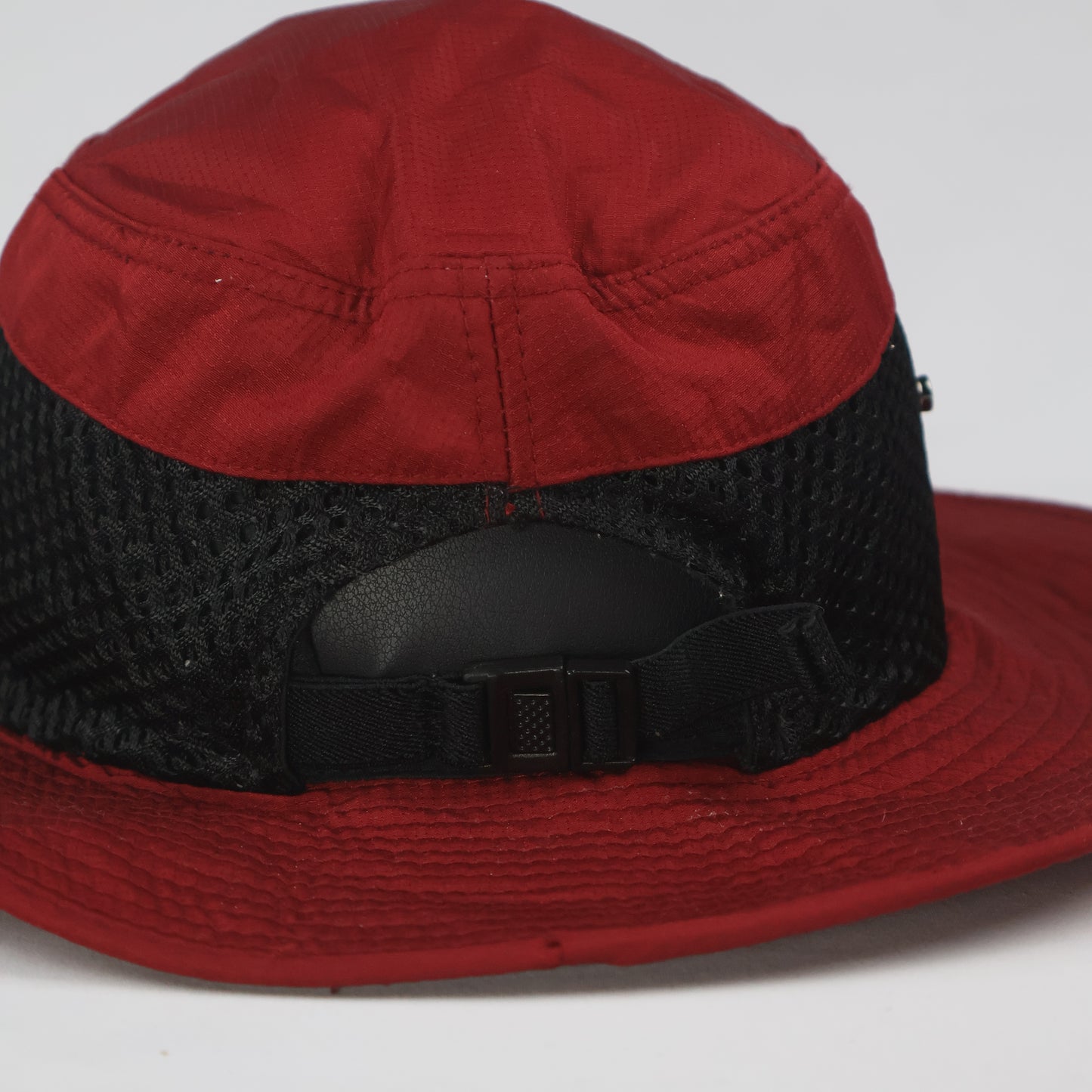 Thrifted Mesh Boonie Hat with Snaps - Red/Black (58-60cm)