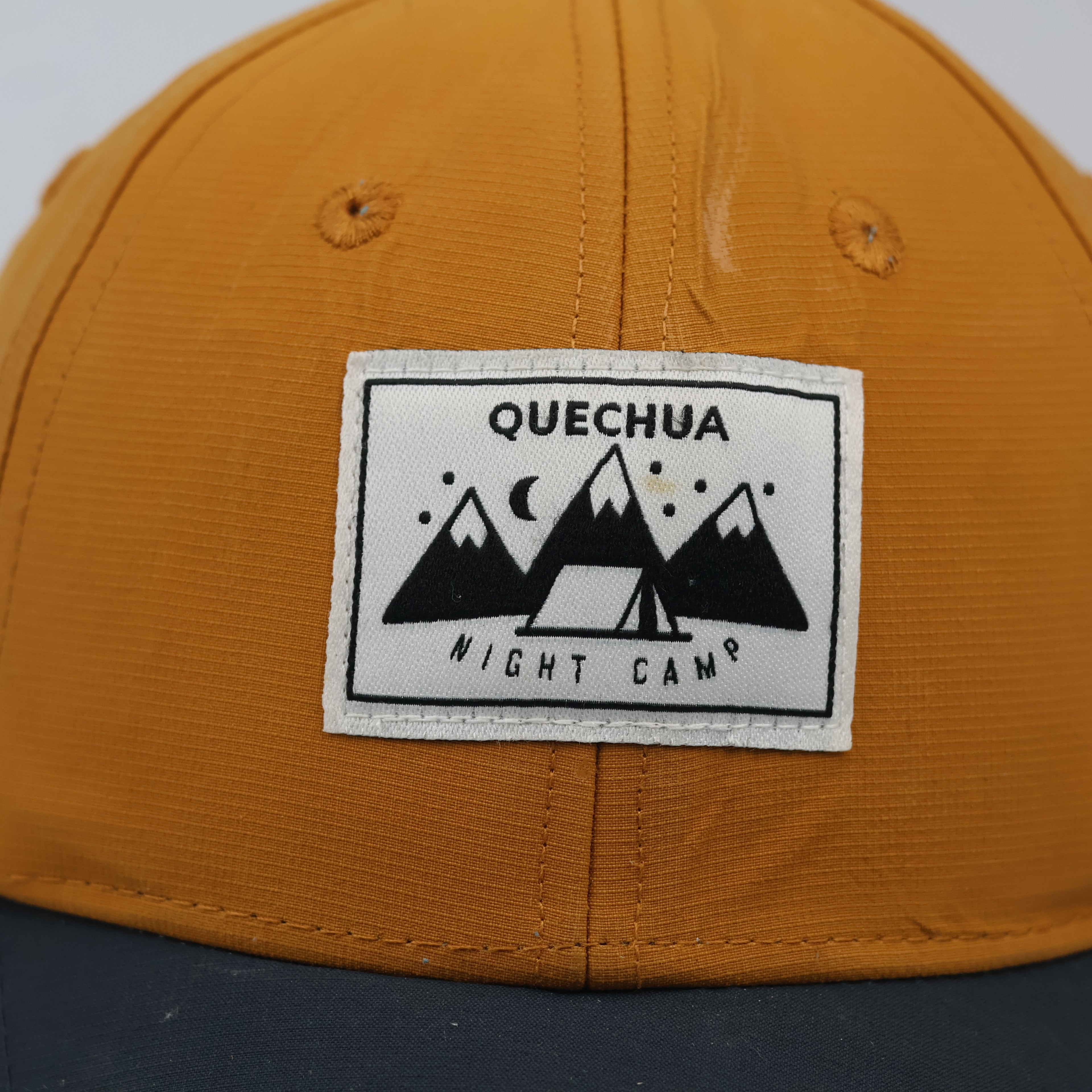 Thrifted Quechua Mustard Yellow & Navy Outdoor Baseball Hat