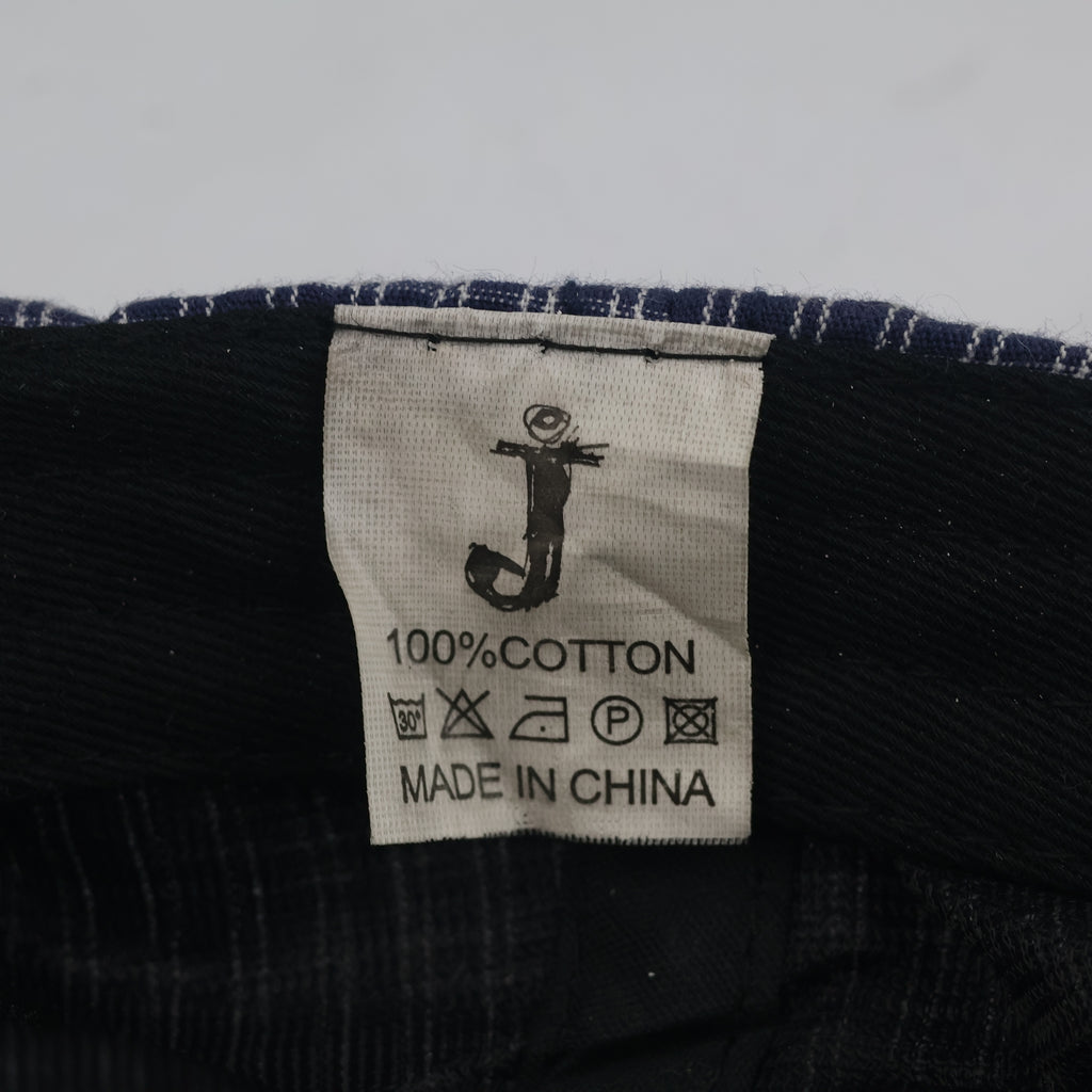 thrifted Retro Blue Plaid Adjustable Strapback Hat (58-60 cm) | 10332