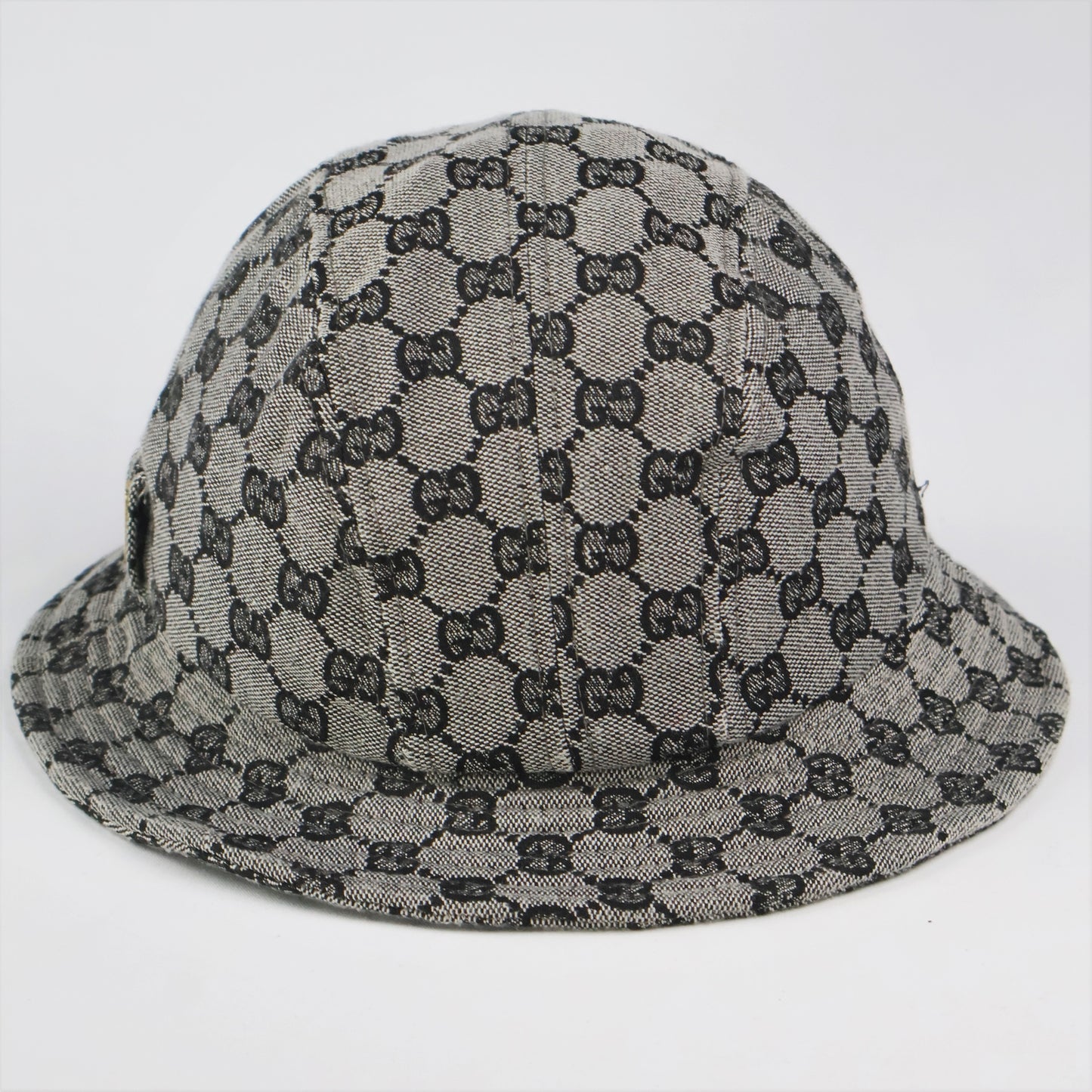Gucci Made in Italy GG Logo Bucket Thrifted Hat with Gold-Tone Hardware