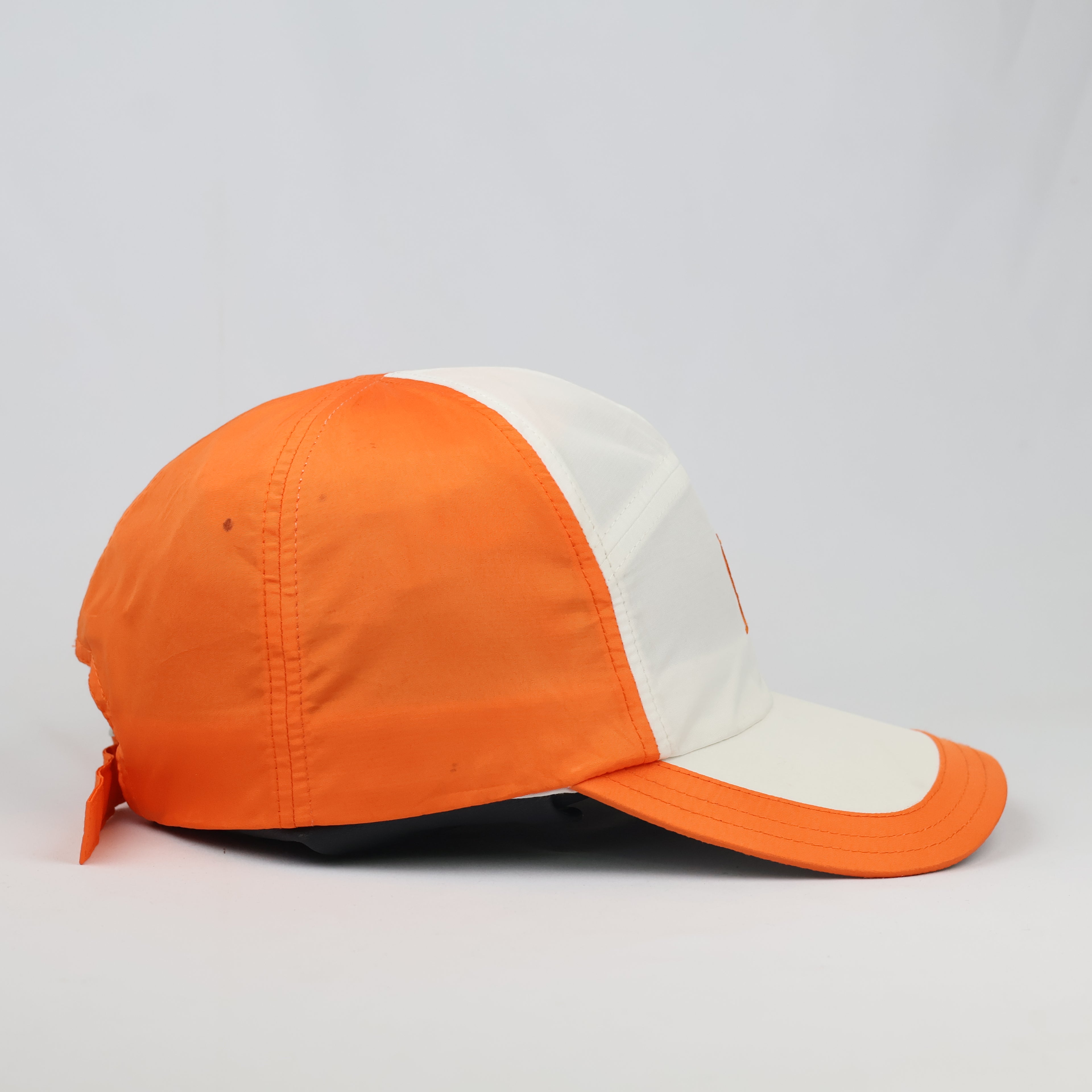 Retro Orange 5-Panel Strapback Cap with Tower Emblem