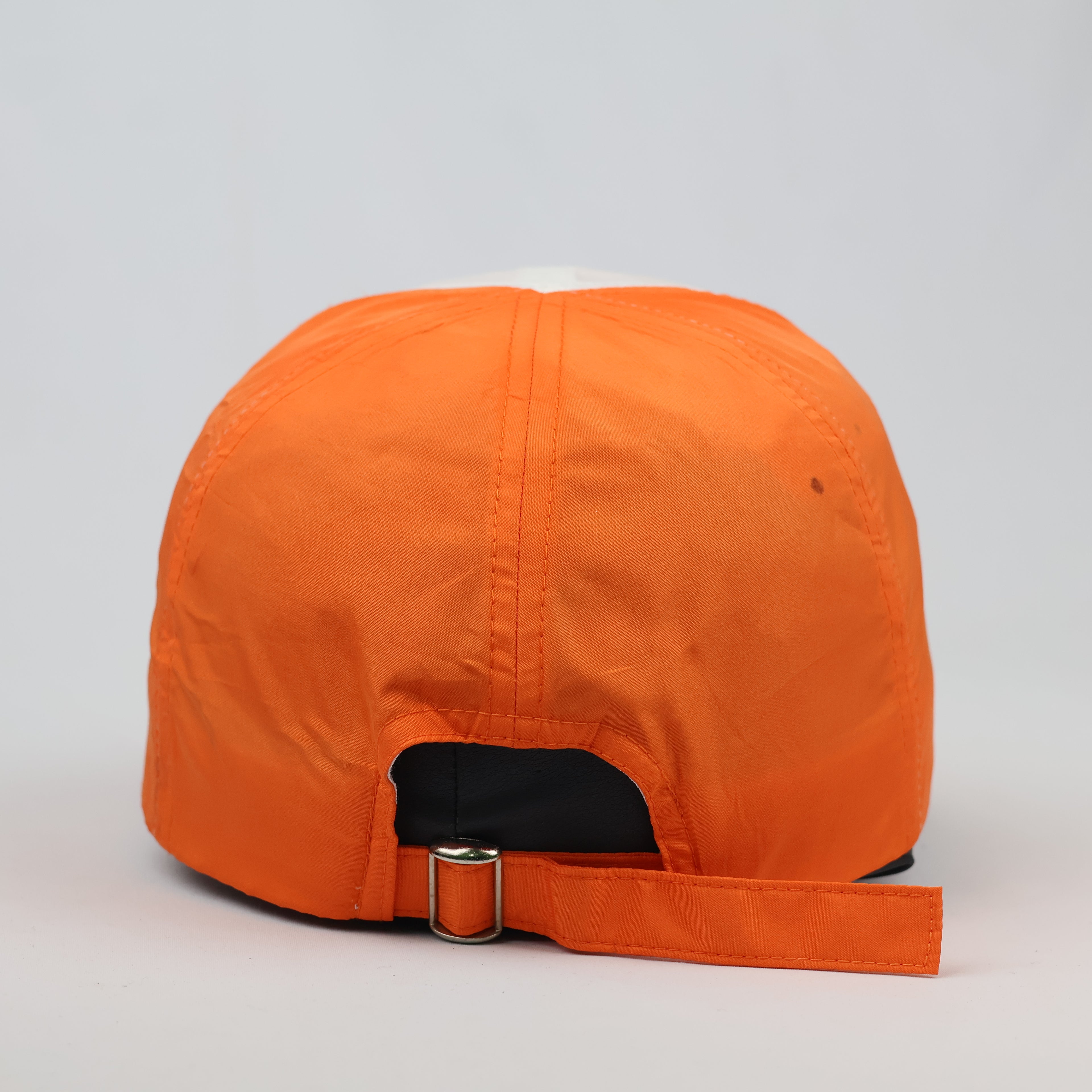 Retro Orange 5-Panel Strapback Cap with Tower Emblem