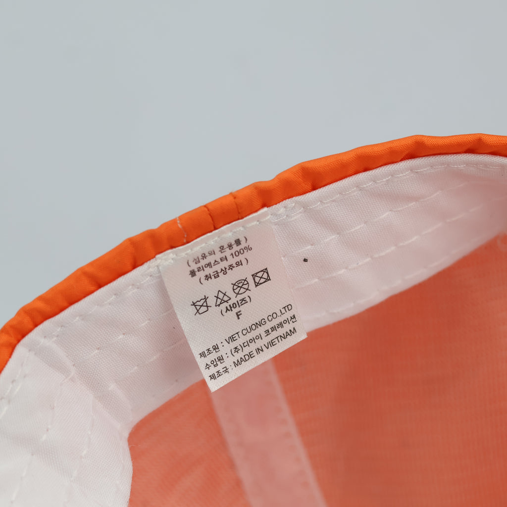 Retro Orange 5-Panel Strapback Cap with Tower Emblem