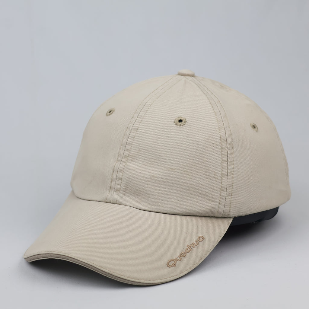 Thrifted Quechua Oxylane Minimalist Tan Outdoor Dad Hat