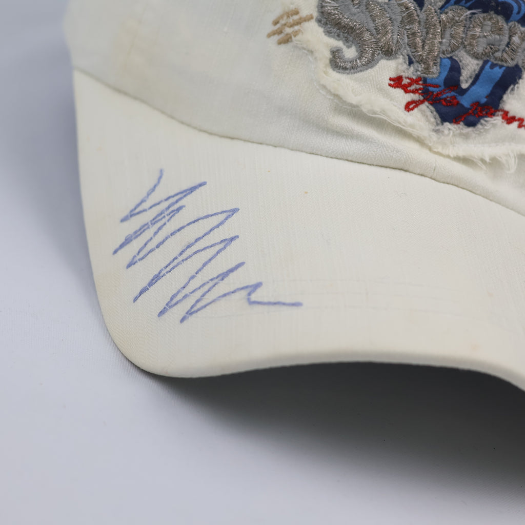 Thrifted Y2K Style Distressed Graphic Cream Dad Hat