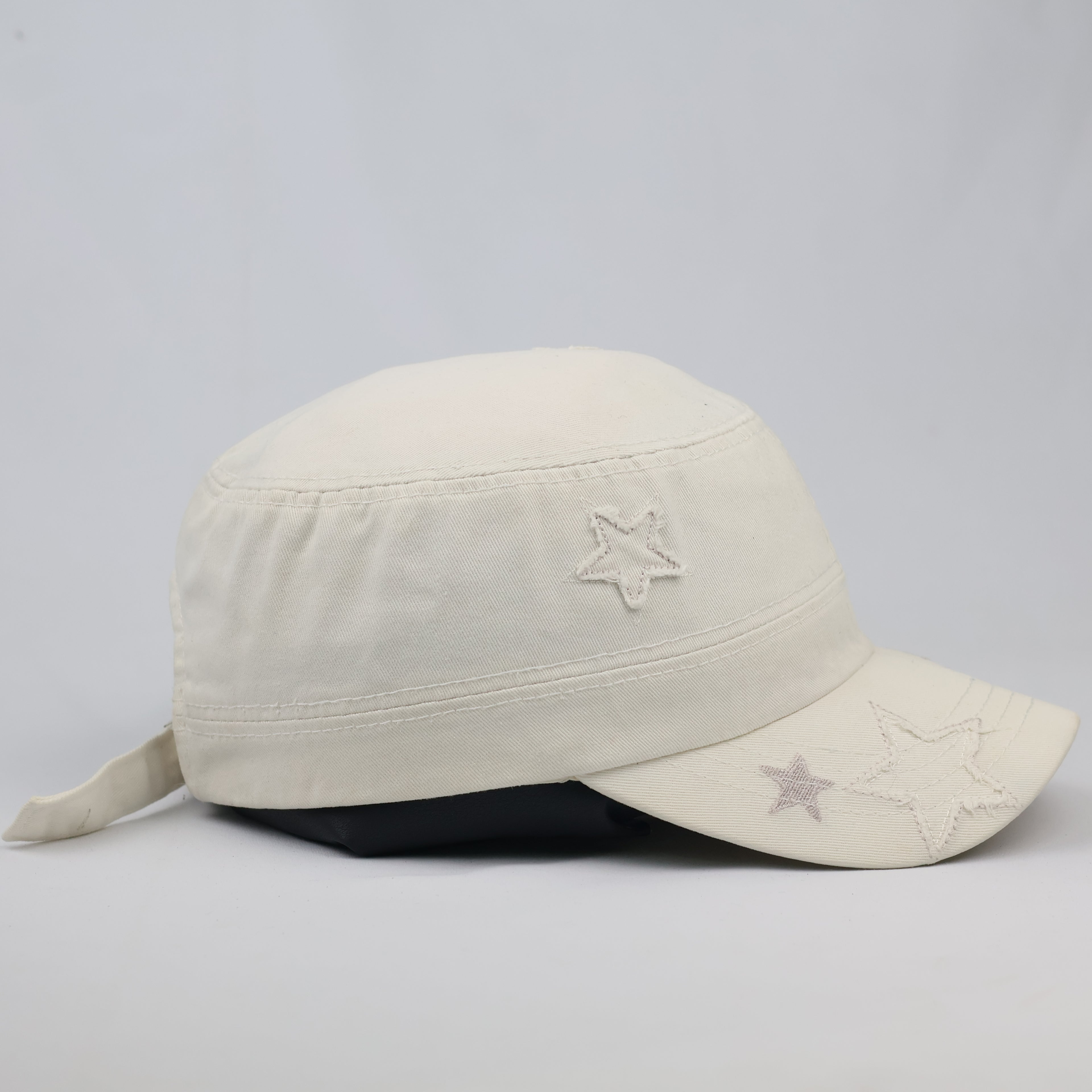 Thrifted Jeep Spirit Embroidered Star Cream Army Style Hat