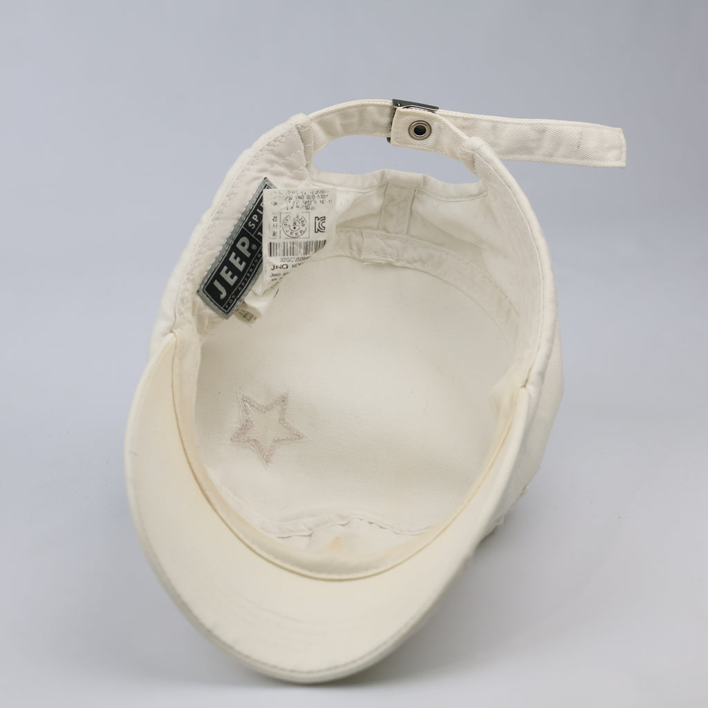 Thrifted Jeep Spirit Embroidered Star Cream Army Style Hat