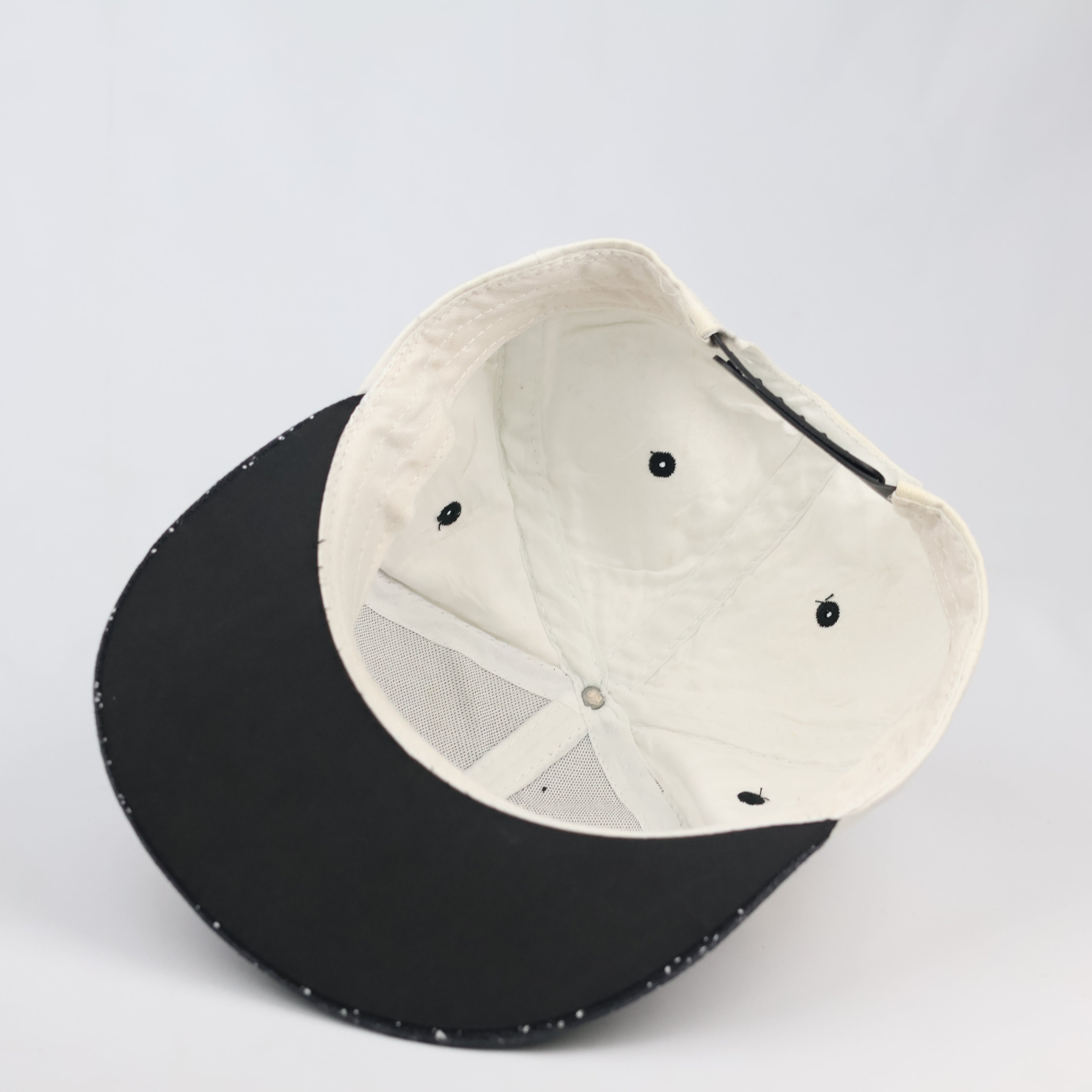 Thrifted NY Spellout Speckled Paint Splatter Flat Brim Cap